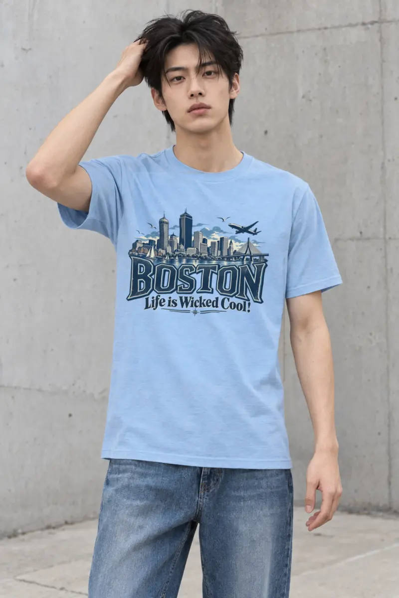 "Boston Wicked Cool" Heavyweight Unisex Crewneck T-shirt