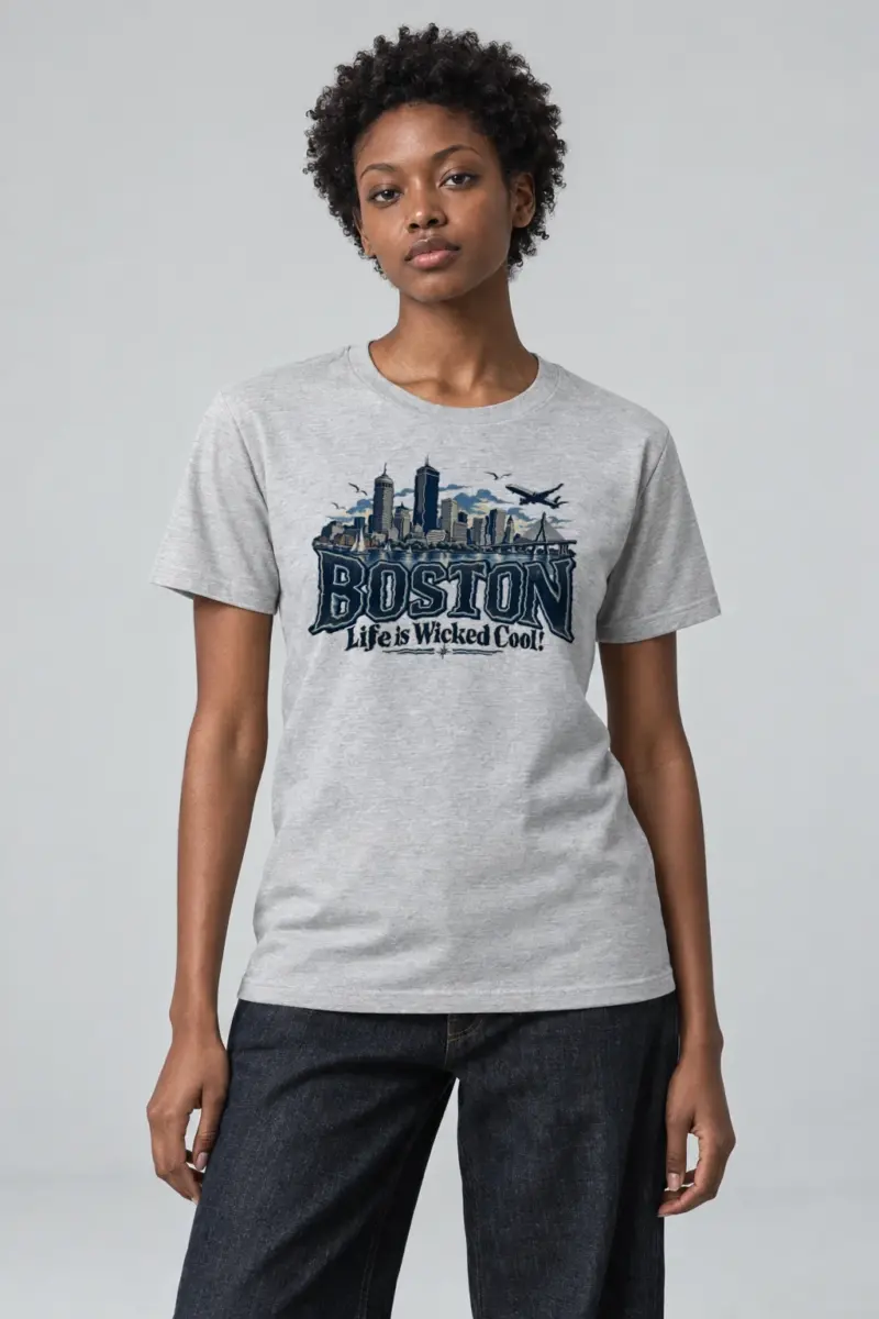 "Boston Wicked Cool" Heavyweight Unisex Crewneck T-shirt | Gildan 5000