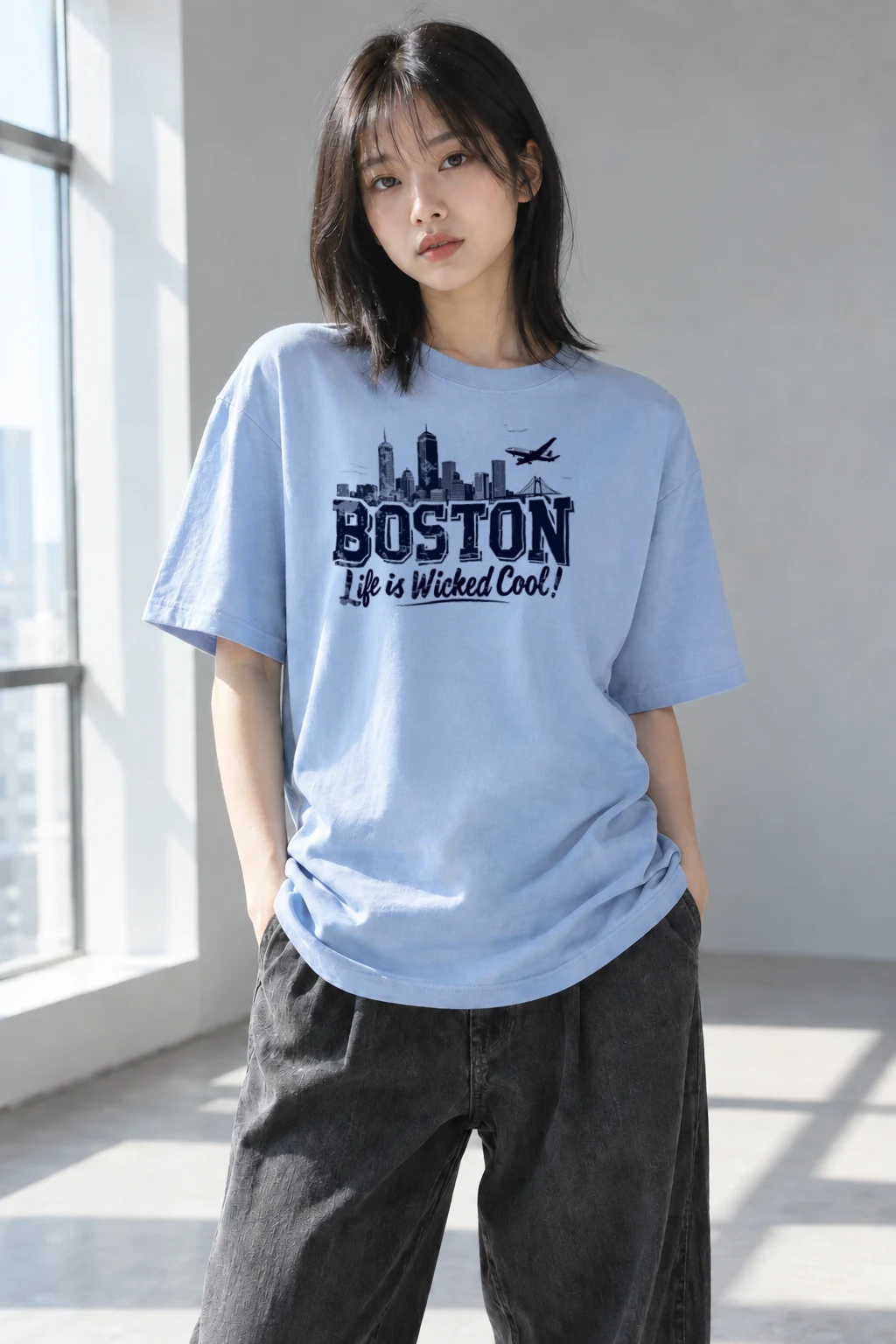 "Boston Wicked Cool" Heavyweight Unisex Crewneck T-shirt | Gildan 5000