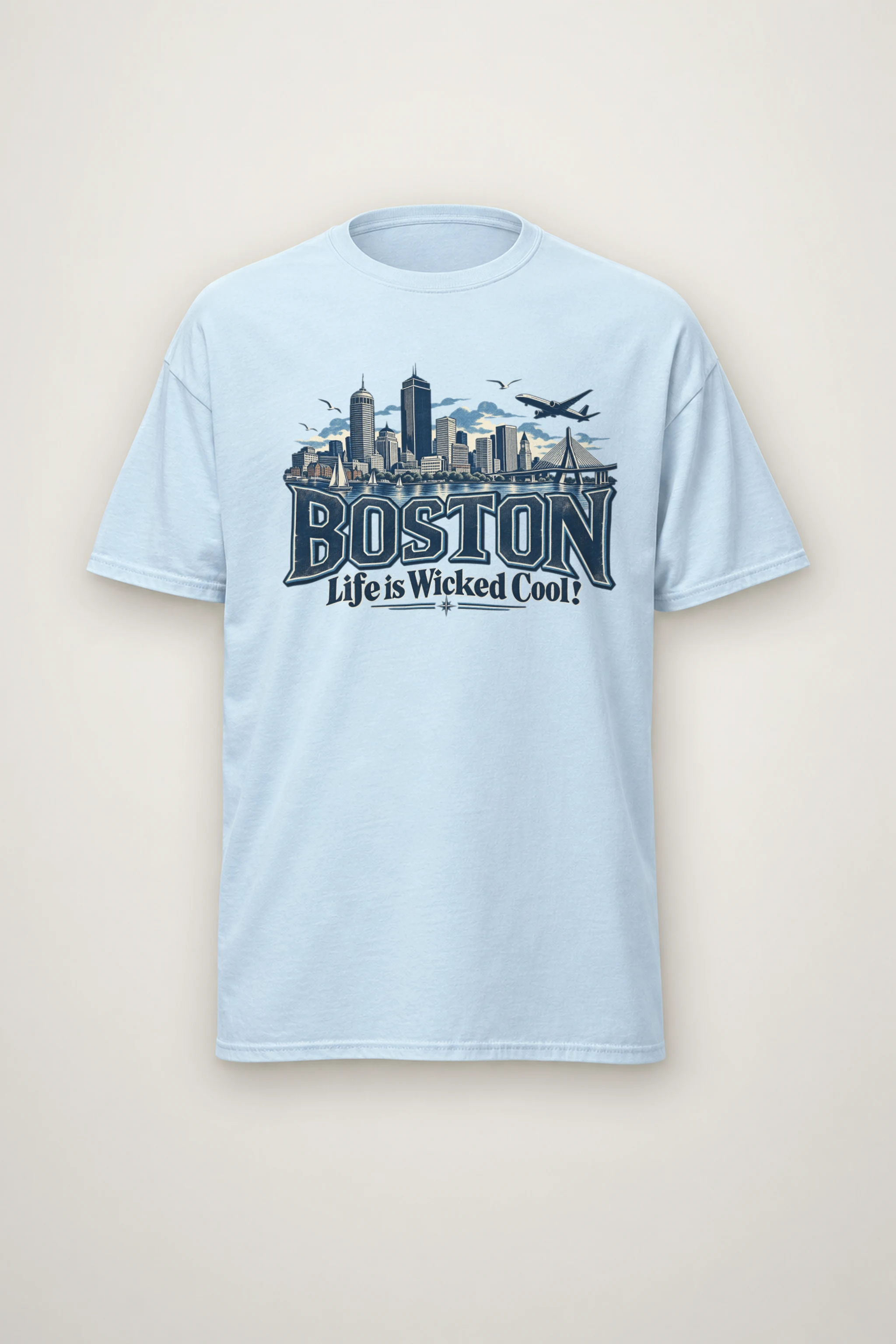 "Boston Wicked Cool" Heavyweight Unisex Crewneck T-shirt