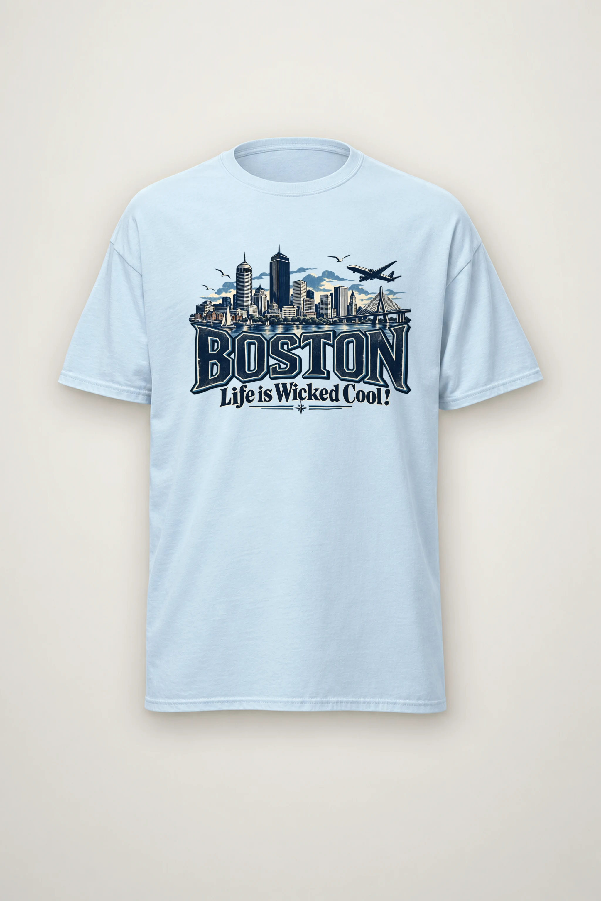 "Boston Wicked Cool" Heavyweight Unisex Crewneck T-shirt
