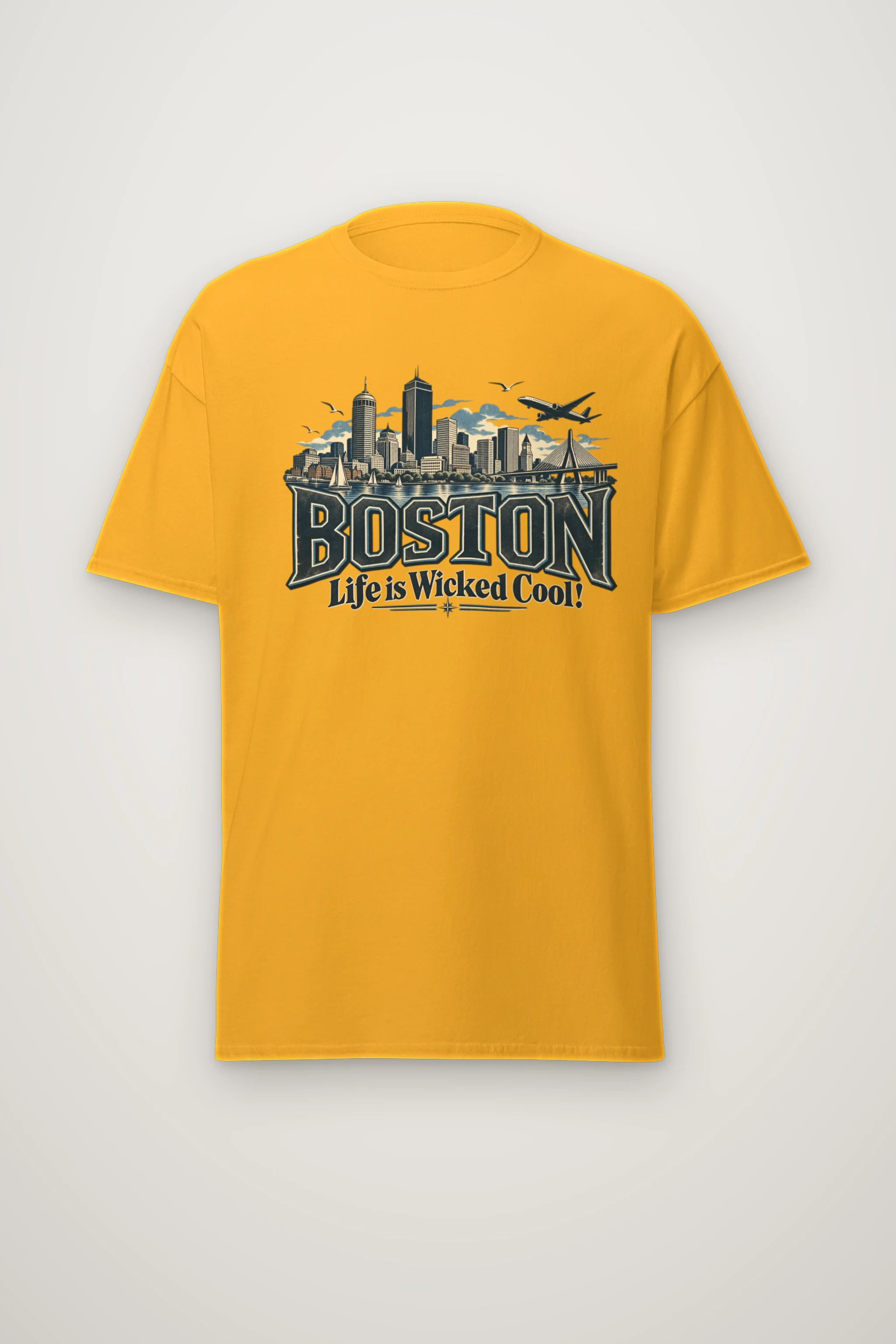 "Boston Wicked Cool" Heavyweight Unisex Crewneck T-shirt