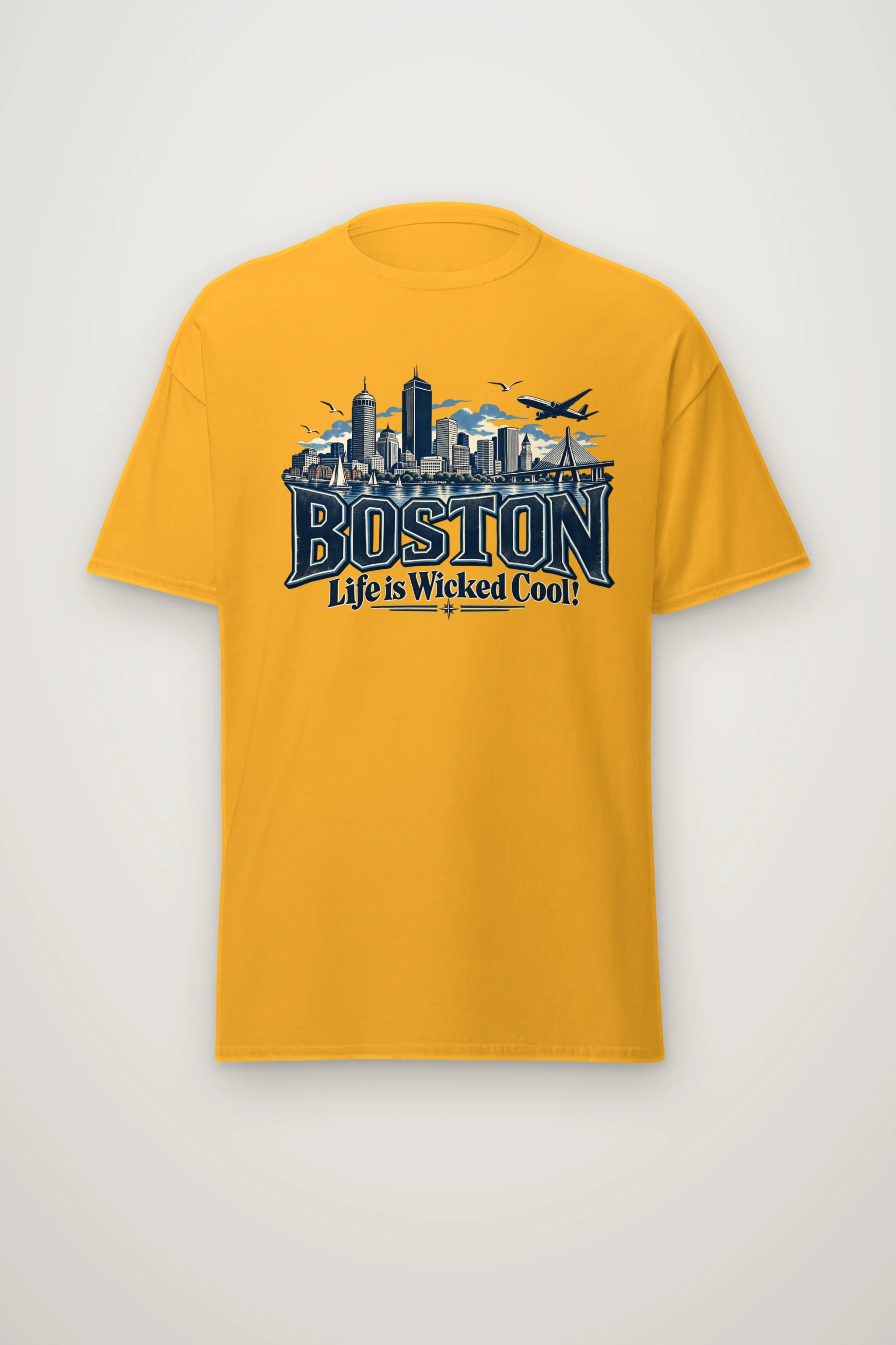 "Boston Wicked Cool" Heavyweight Unisex Crewneck T-shirt