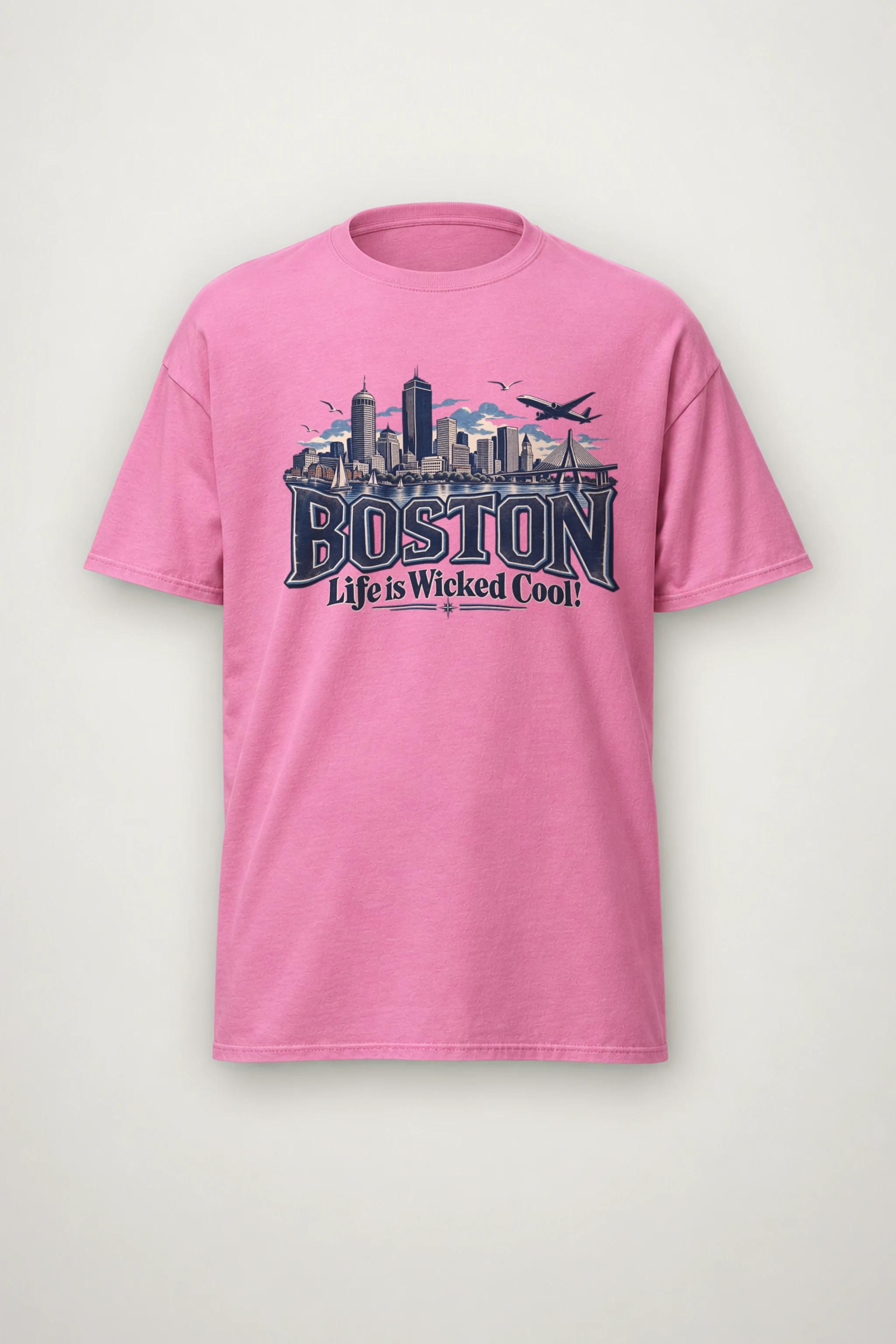 "Boston Wicked Cool" Heavyweight Unisex Crewneck T-shirt