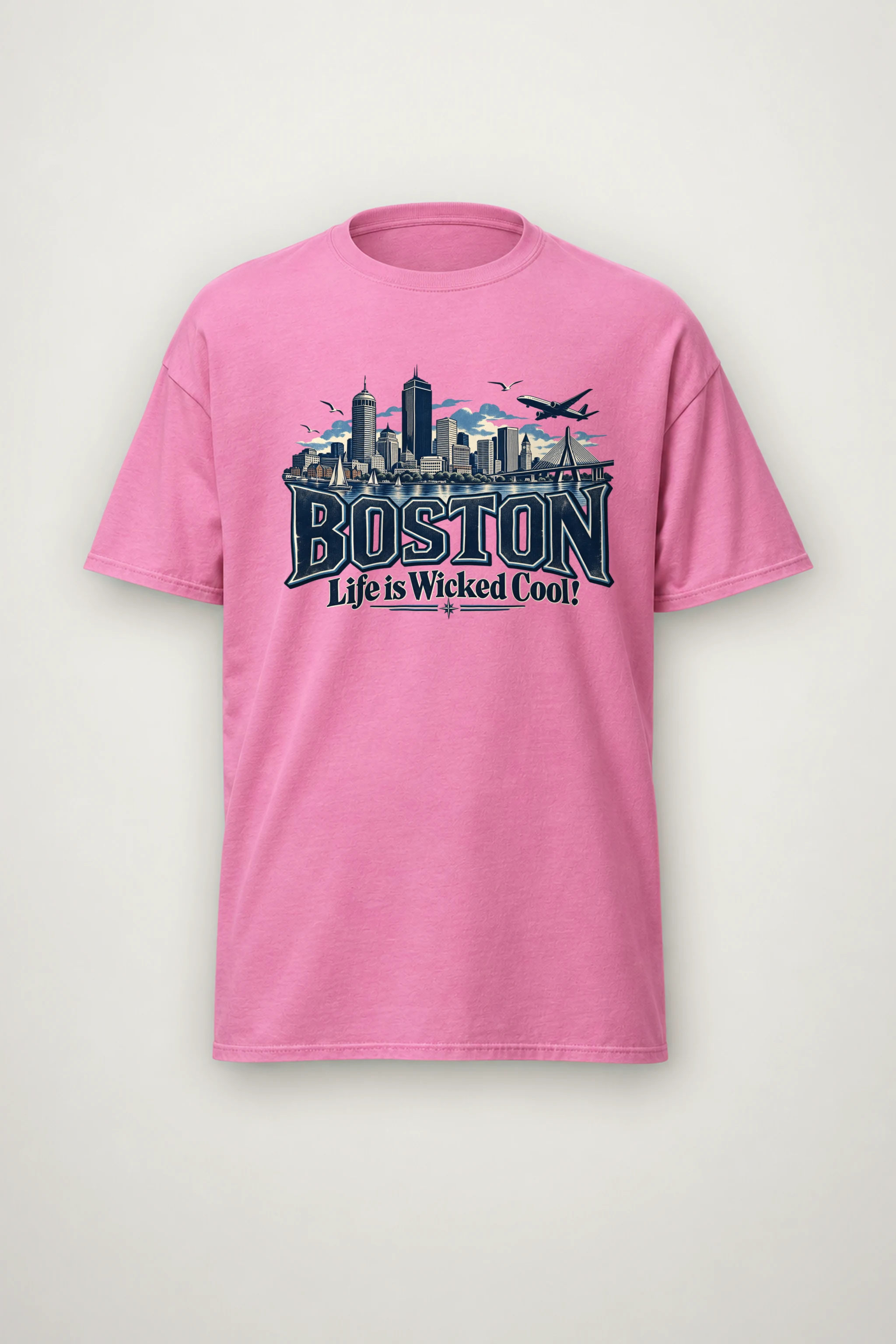 "Boston Wicked Cool" Heavyweight Unisex Crewneck T-shirt