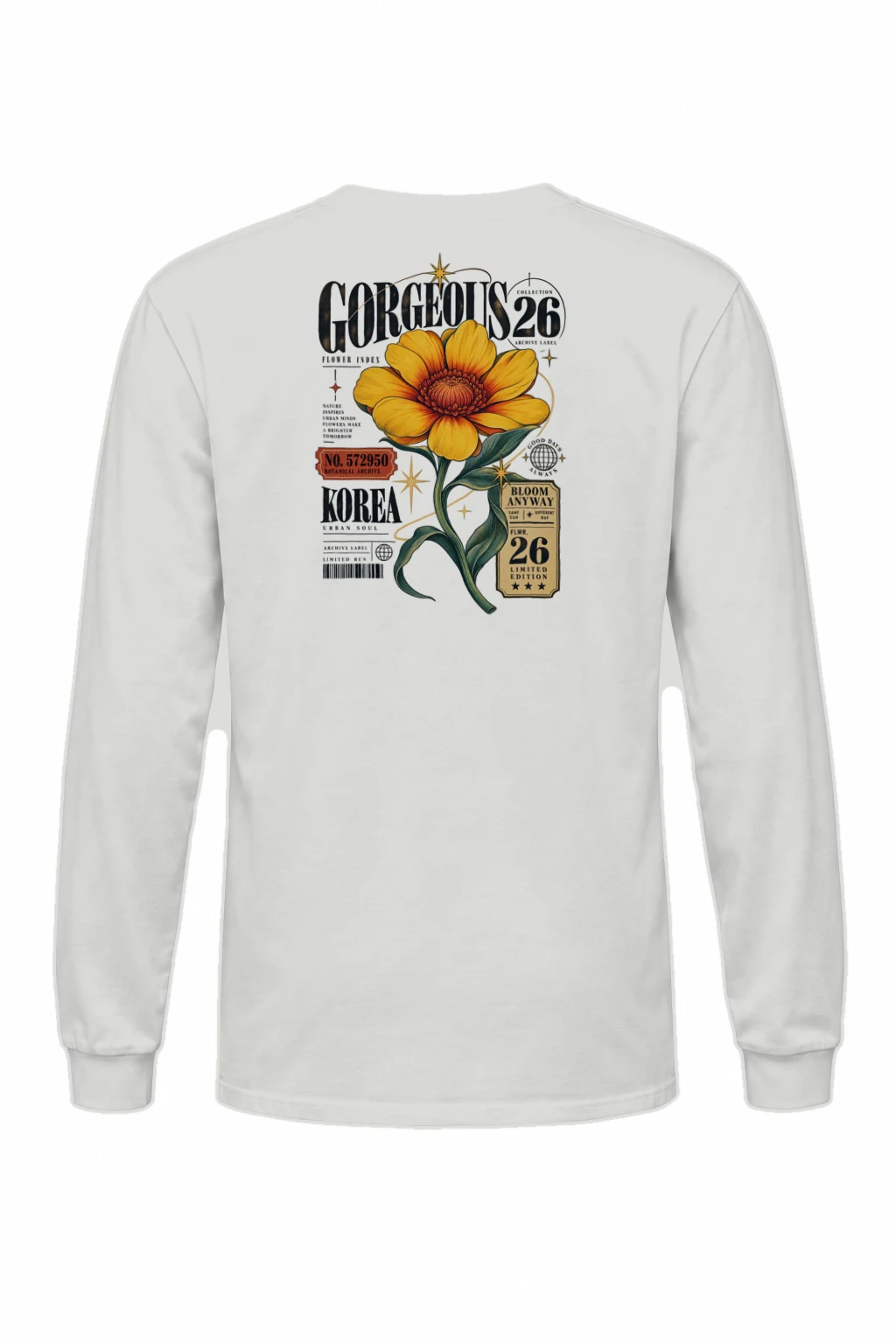 "Botanical Archive Flower" Unisex Longsleeve T-shirt | Gildan 2400