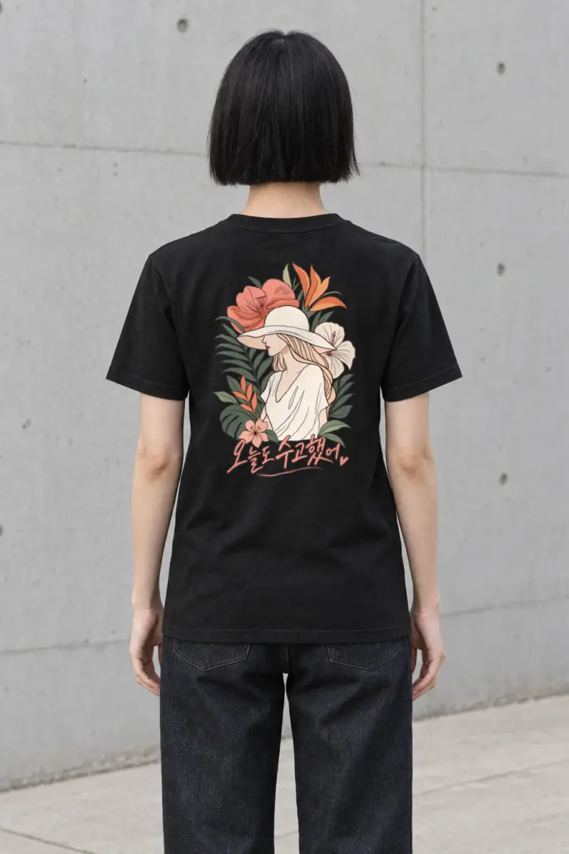 "Botanical Break" Heavyweight Unisex Crewneck T-shirt