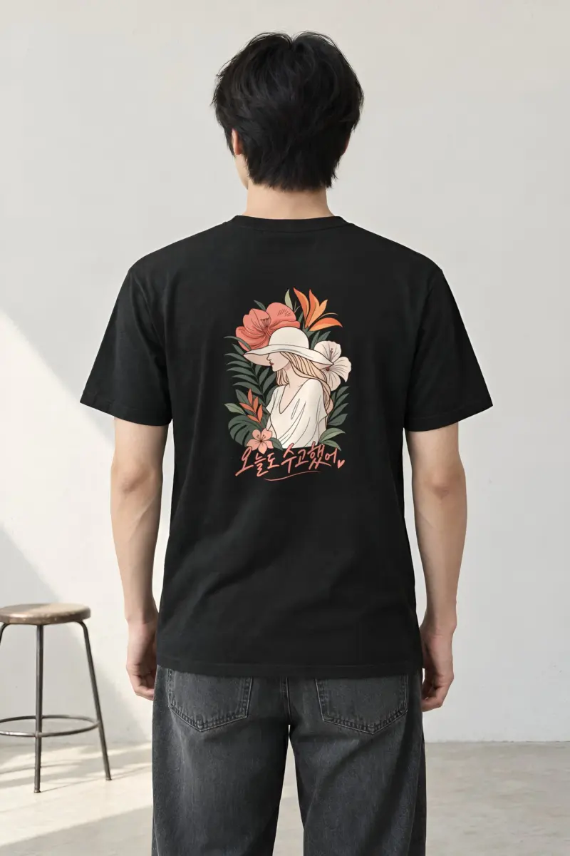 "Botanical Break" Heavyweight Unisex Crewneck T-shirt