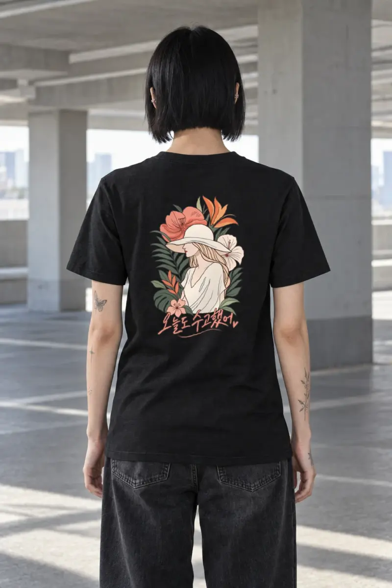 "Botanical Break" Heavyweight Unisex Crewneck T-shirt