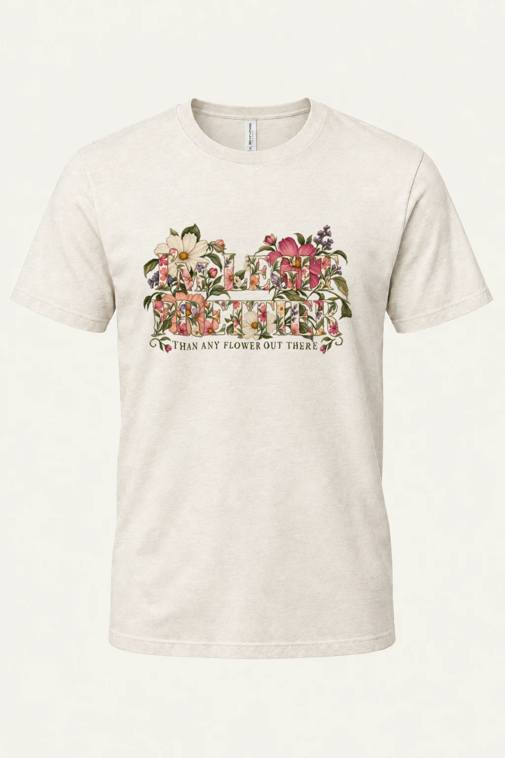 "Botanical Confidence Lettering" Heavyweight Unisex Crewneck T-shirt | Gildan 5000