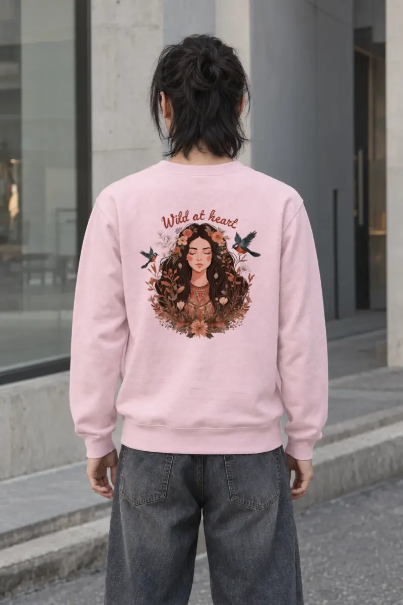 "Botanical Free Spirit" Heavy Blend Unisex Crewneck Sweatshirt | Gildan 18000