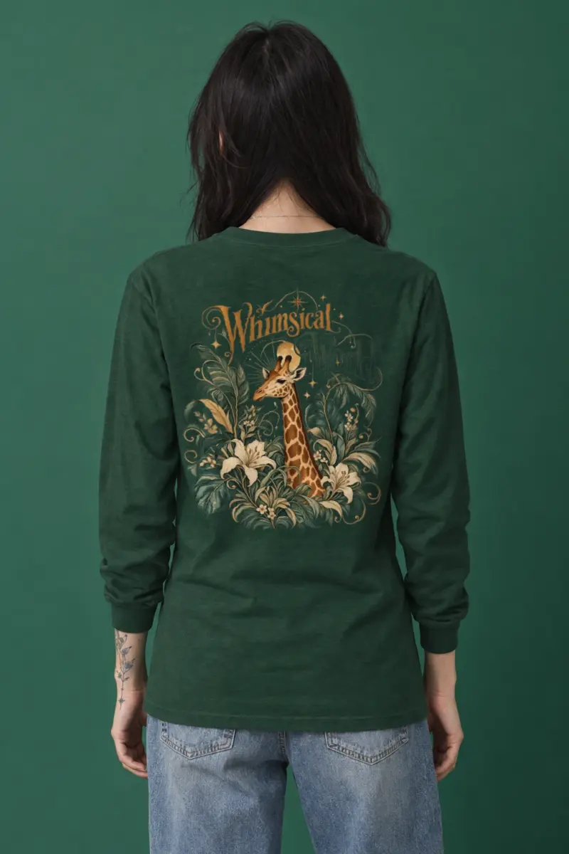 "Botanical Giraffe" Unisex Longsleeve T-shirt