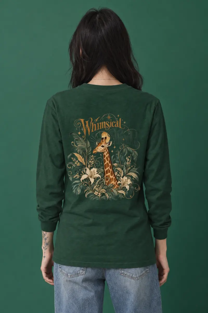 "Botanical Giraffe" Unisex Longsleeve T-shirt