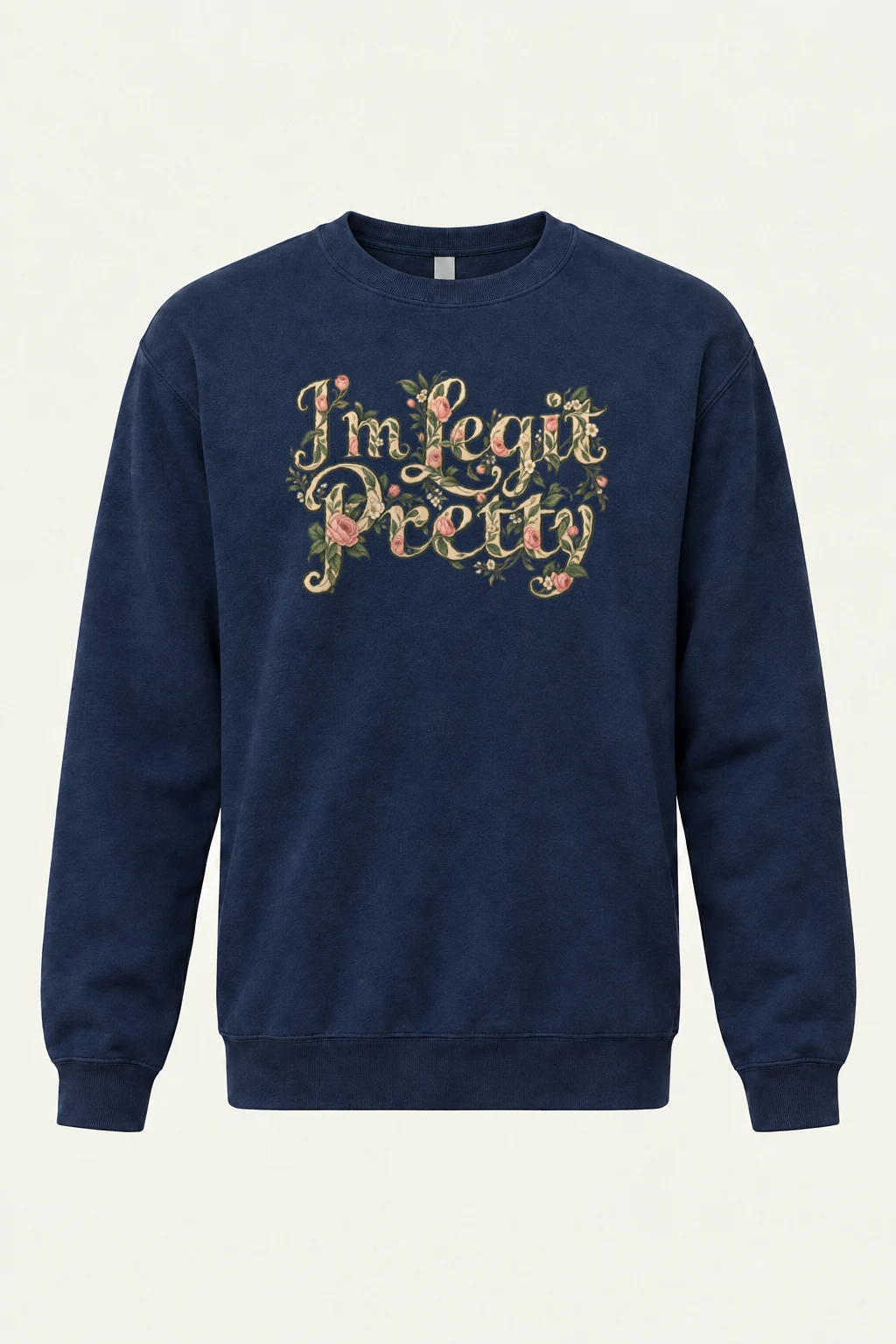 "Botanical Rose Lettering" Heavy Blend Unisex Crewneck Sweatshirt | Gildan 18000