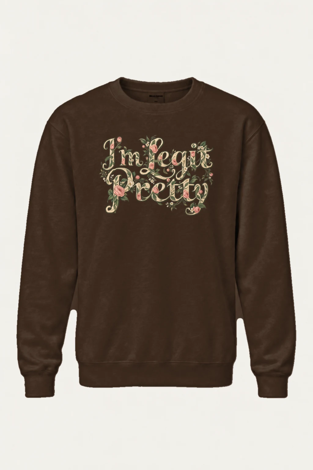 "Botanical Rose Lettering" Heavy Blend Unisex Crewneck Sweatshirt | Gildan 18000