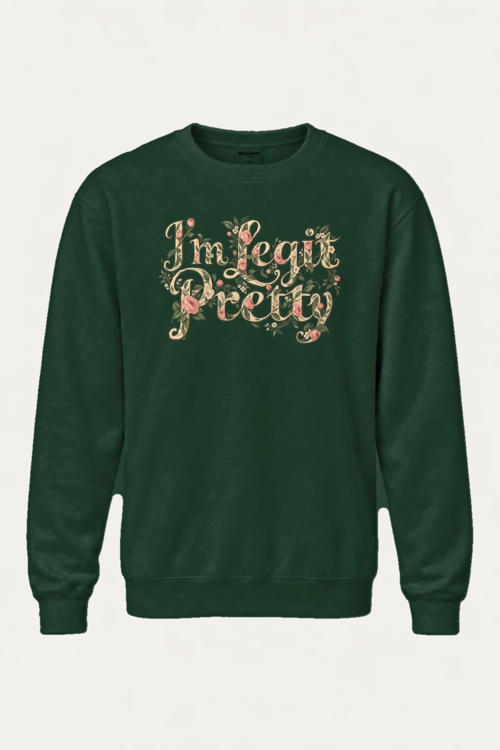 "Botanical Rose Lettering" Heavy Blend Unisex Crewneck Sweatshirt | Gildan 18000