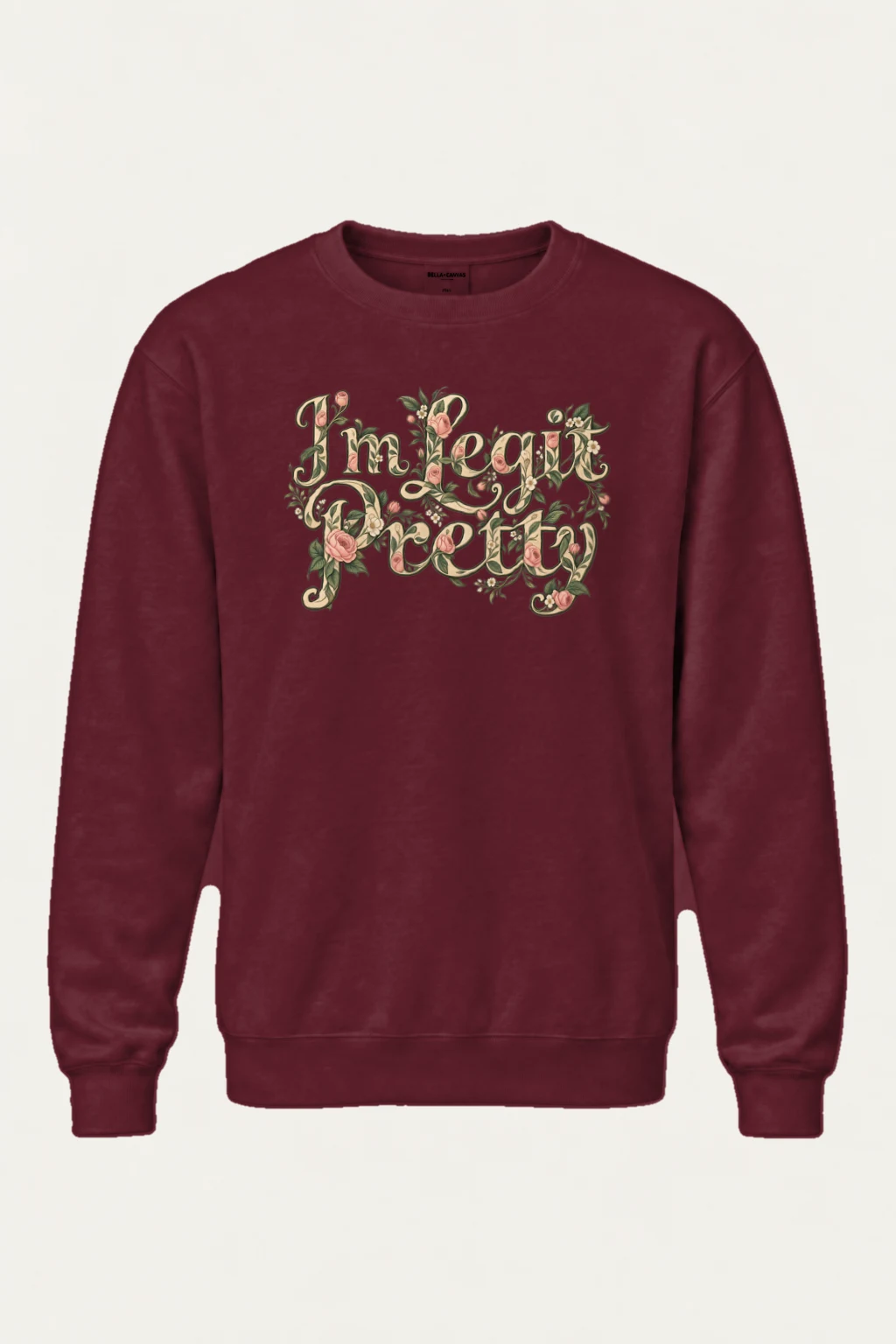 "Botanical Rose Lettering" Heavy Blend Unisex Crewneck Sweatshirt | Gildan 18000