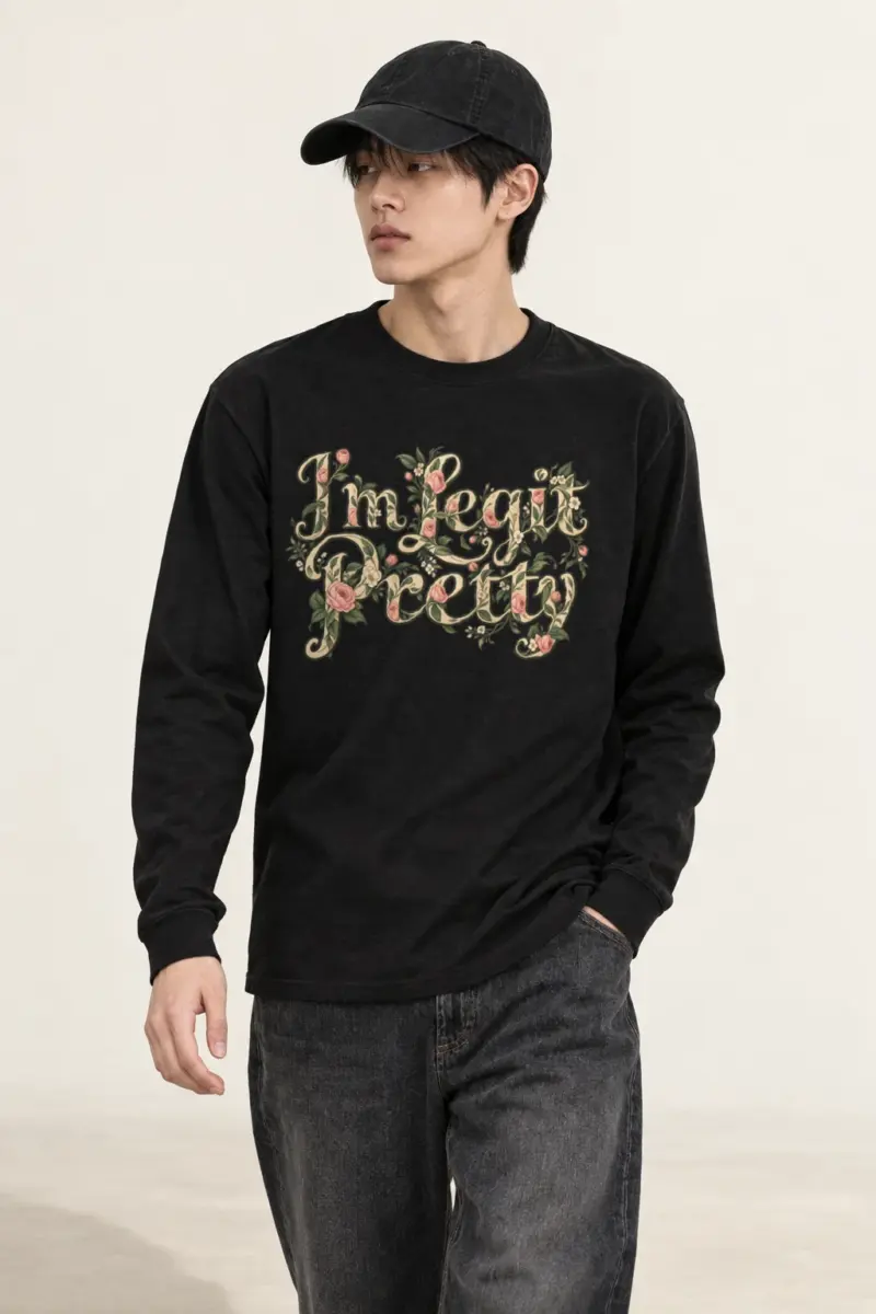 "Botanical Rose Lettering" Unisex Longsleeve T-shirt | Gildan 2400