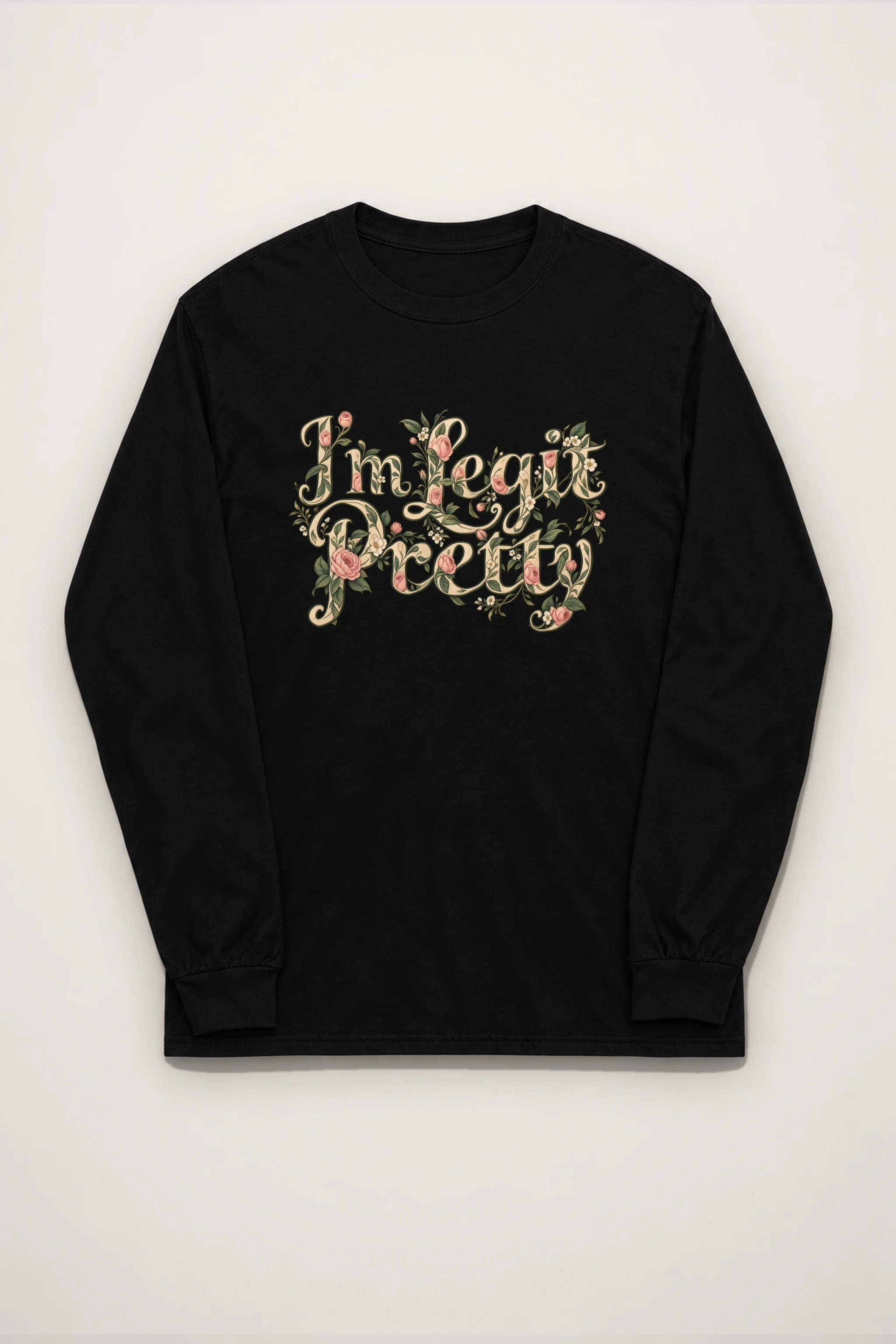 "Botanical Rose Lettering" Unisex Longsleeve T-shirt
