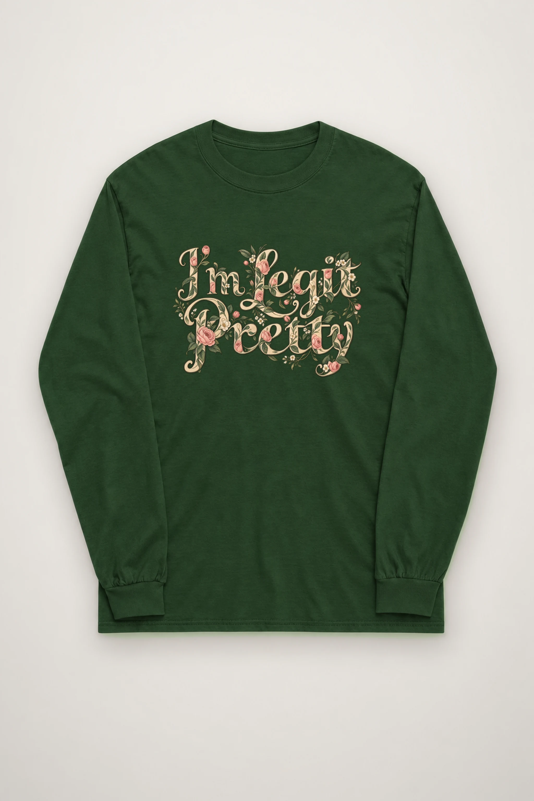 "Botanical Rose Lettering" Unisex Longsleeve T-shirt