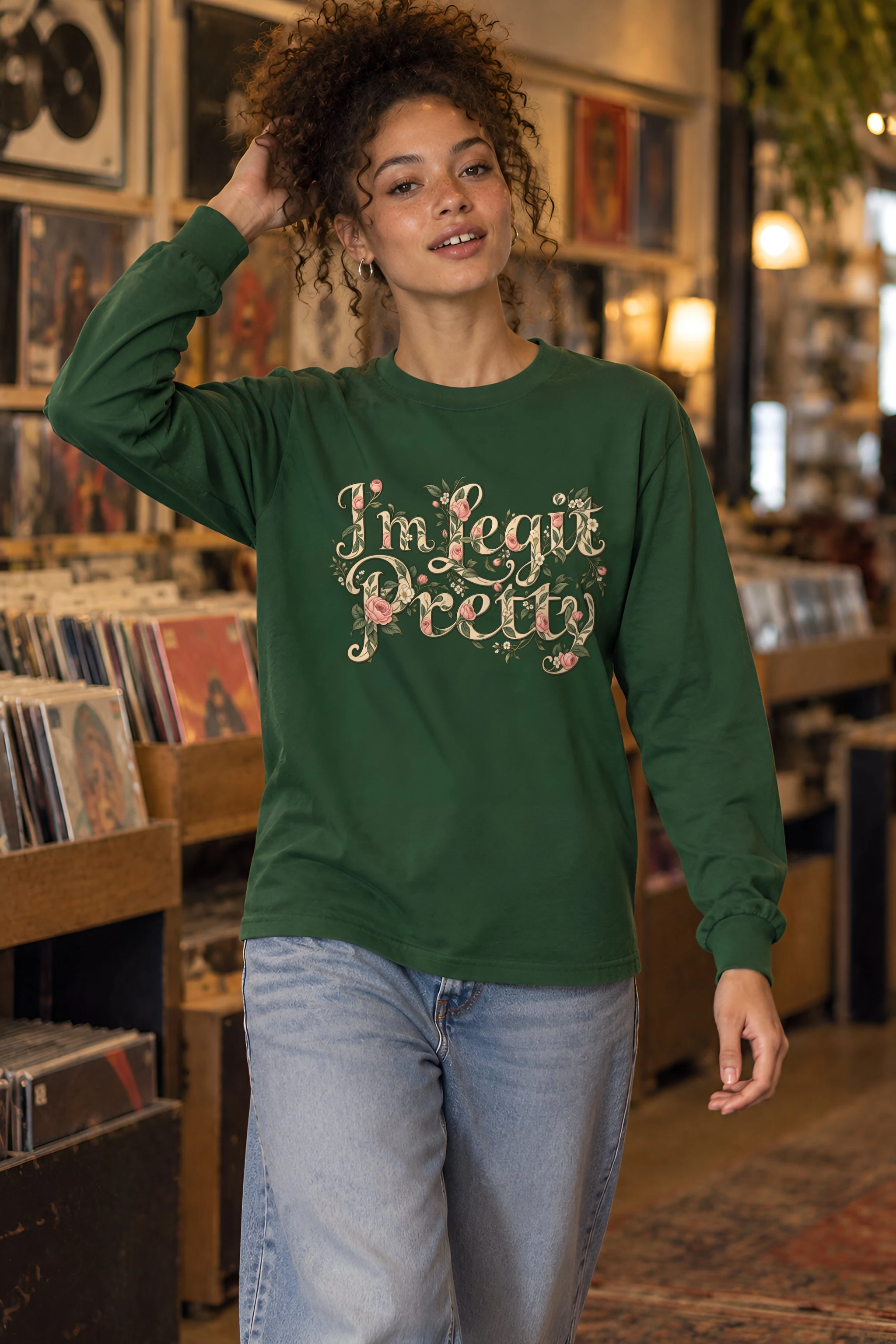 "Botanical Rose Lettering" Unisex Longsleeve T-shirt