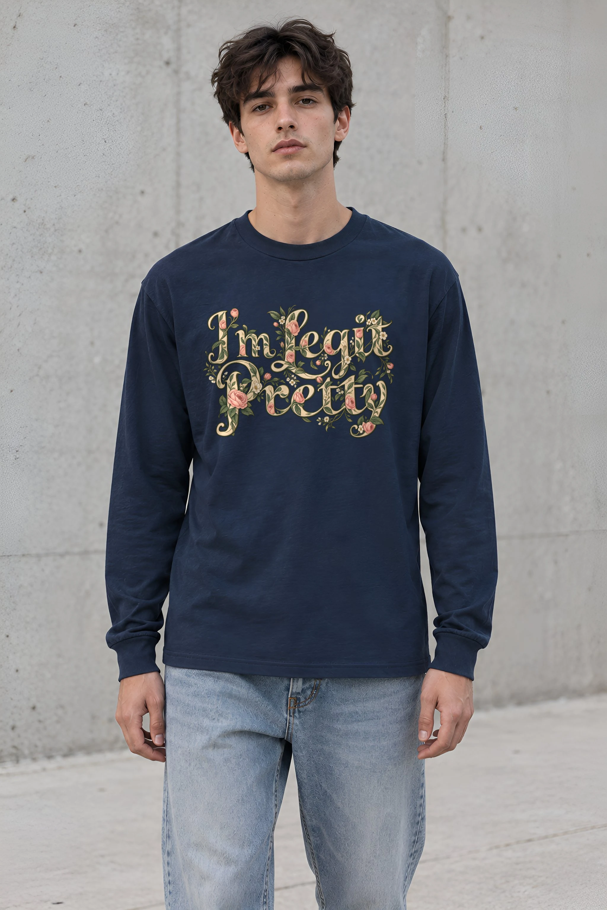"Botanical Rose Lettering" Unisex Longsleeve T-shirt