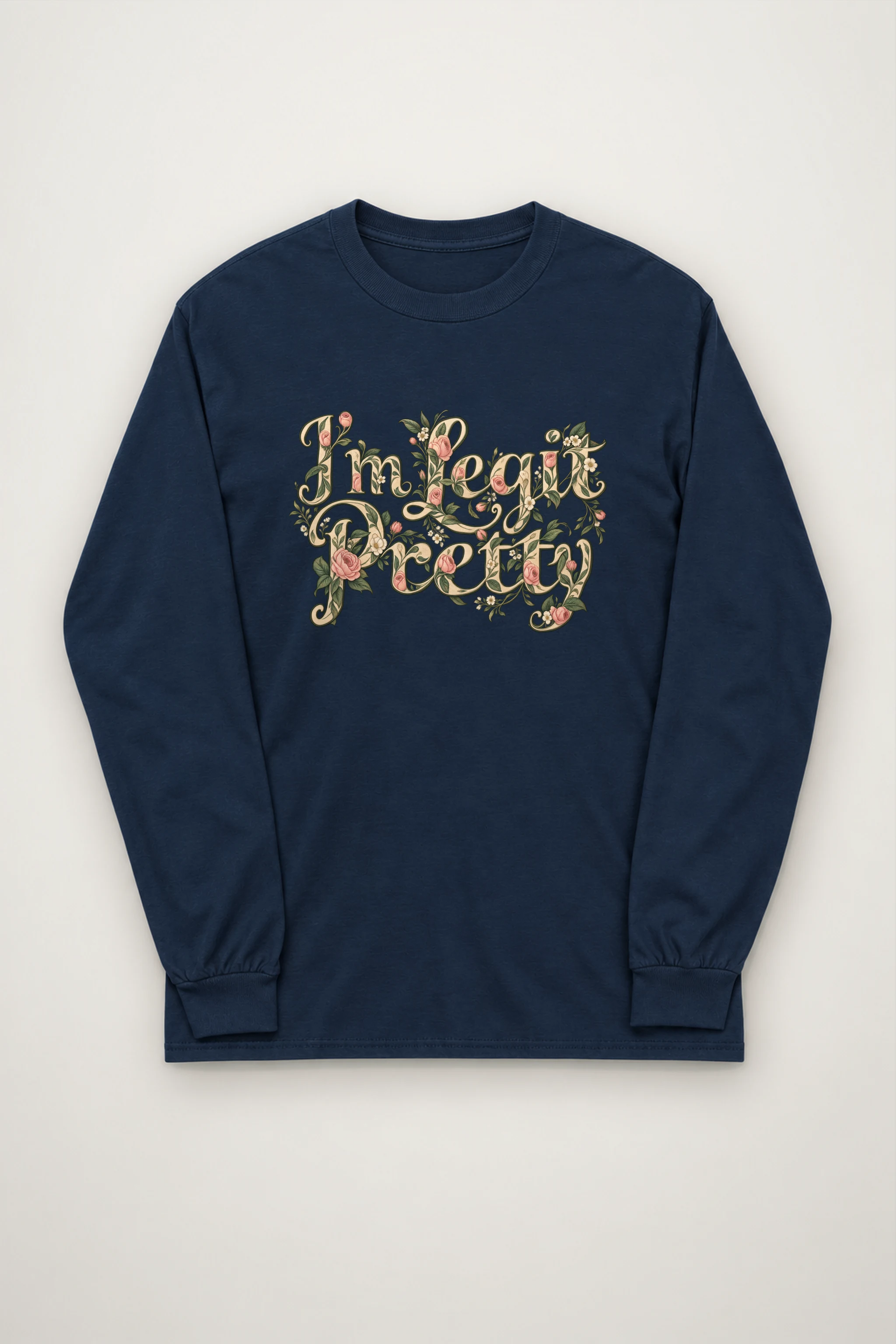 "Botanical Rose Lettering" Unisex Longsleeve T-shirt