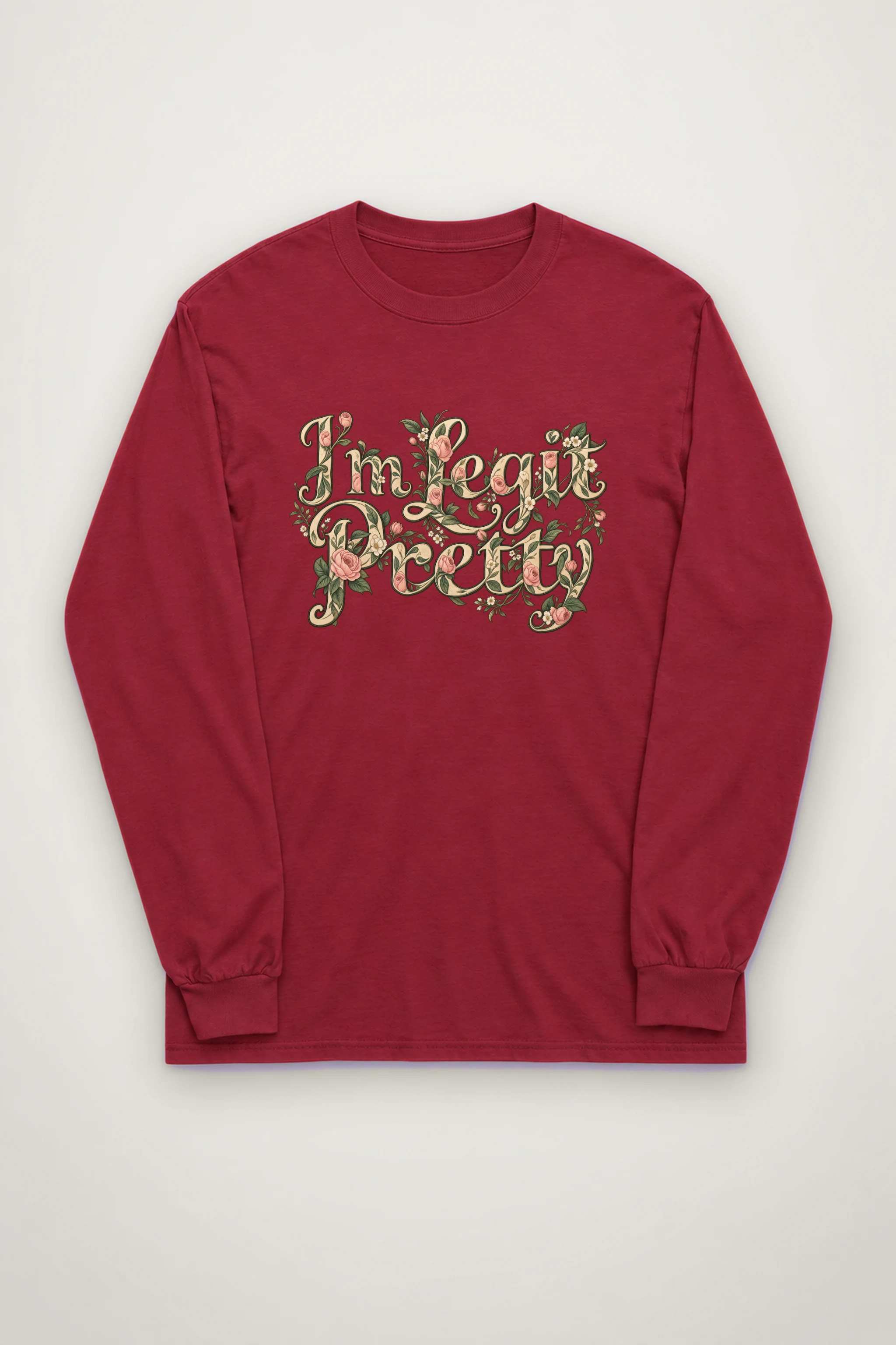 "Botanical Rose Lettering" Unisex Longsleeve T-shirt