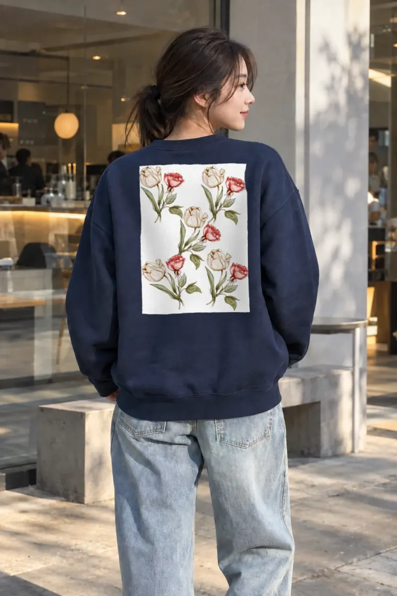 “Botanical Stem Repeat” Heavy Blend Unisex Crewneck Sweatshirt | Gildan 18000