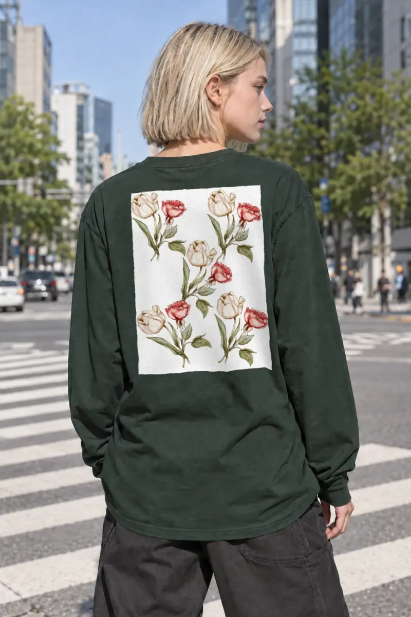 “Botanical Stem Repeat” Unisex Longsleeve T-shirt | Gildan 2400