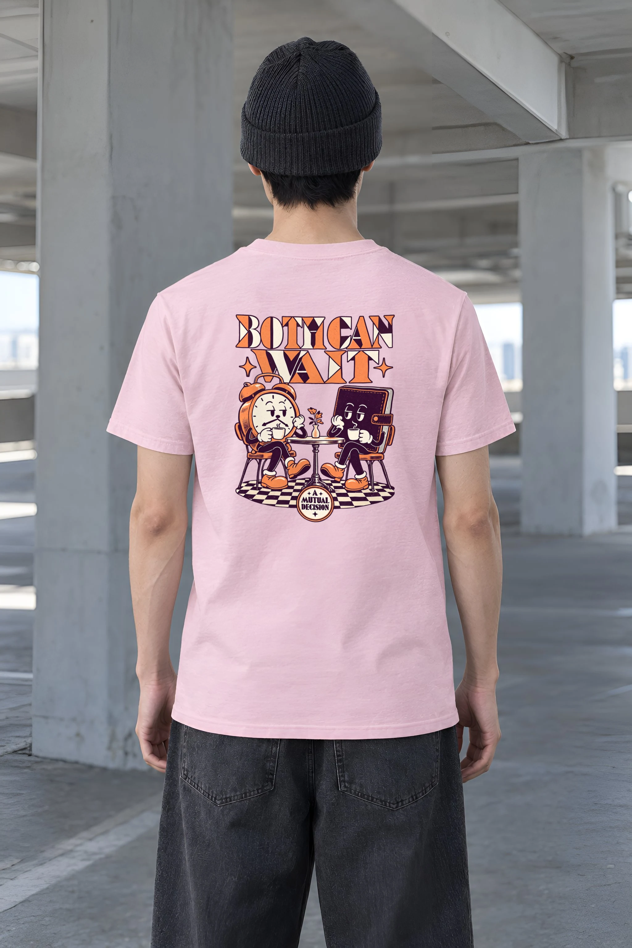 "Both Can Wait" Heavyweight Unisex Crewneck T-shirt