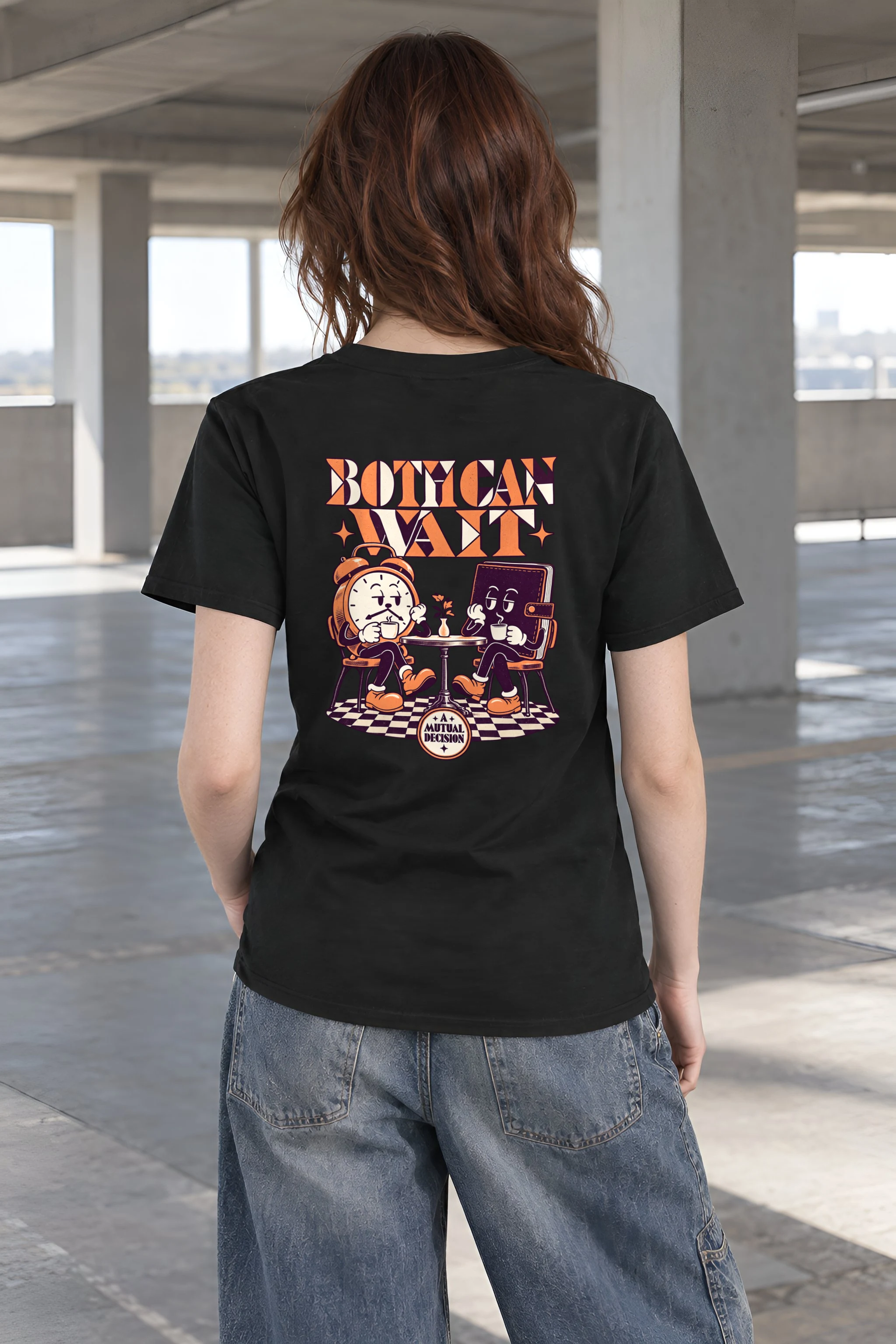 "Both Can Wait" Heavyweight Unisex Crewneck T-shirt