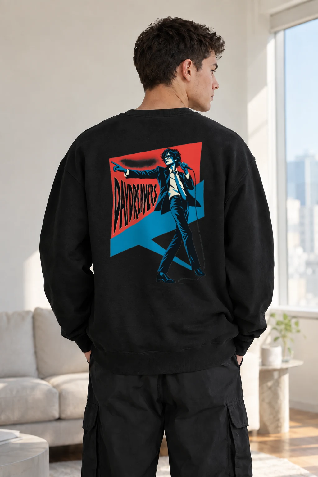 "Bowie Pop Art" Heavy Blend Unisex Crewneck Sweatshirt | Gildan 18000