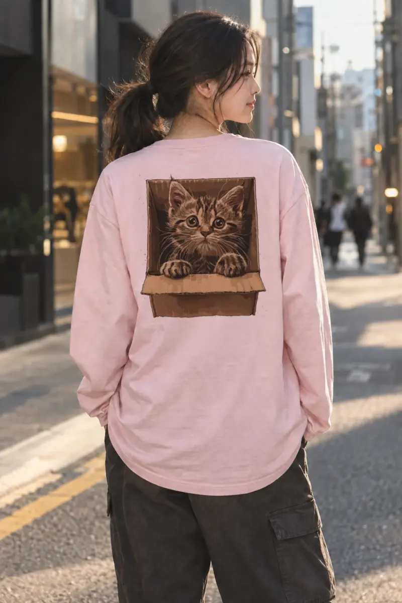 “Boxed Kitten” Unisex Longsleeve T-shirt | Gildan 2400
