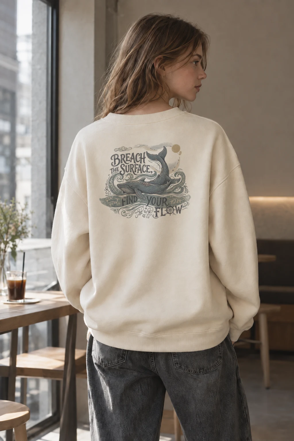"Breach The Surface" Unisex Sponge Fleece Crewneck Sweatshirt | Bella + Canvas 3901