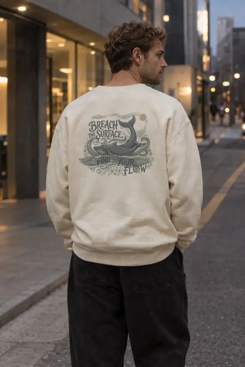 "Breach The Surface" Unisex Sponge Fleece Crewneck Sweatshirt | Bella + Canvas 3901