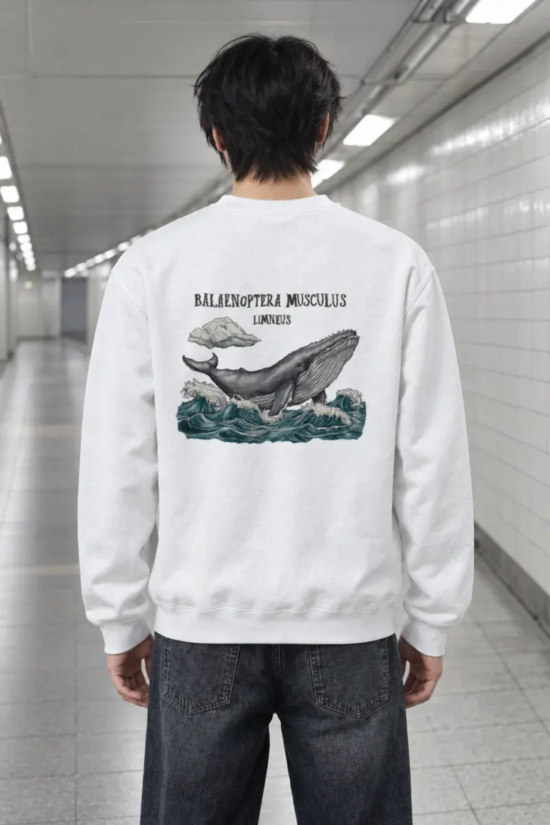 "Breaching Blue Whale" Heavy Blend Unisex Crewneck Sweatshirt | Gildan 18000