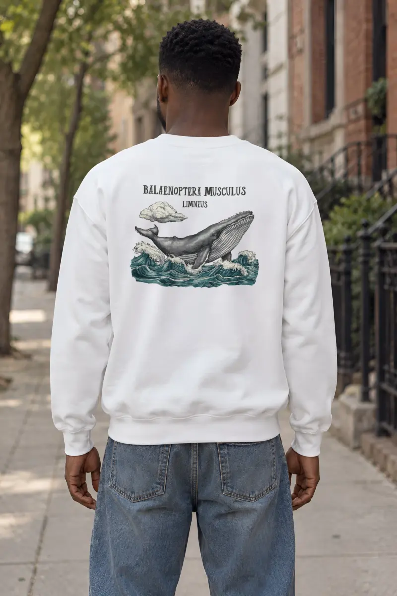 "Breaching Blue Whale" Heavy Blend Unisex Crewneck Sweatshirt