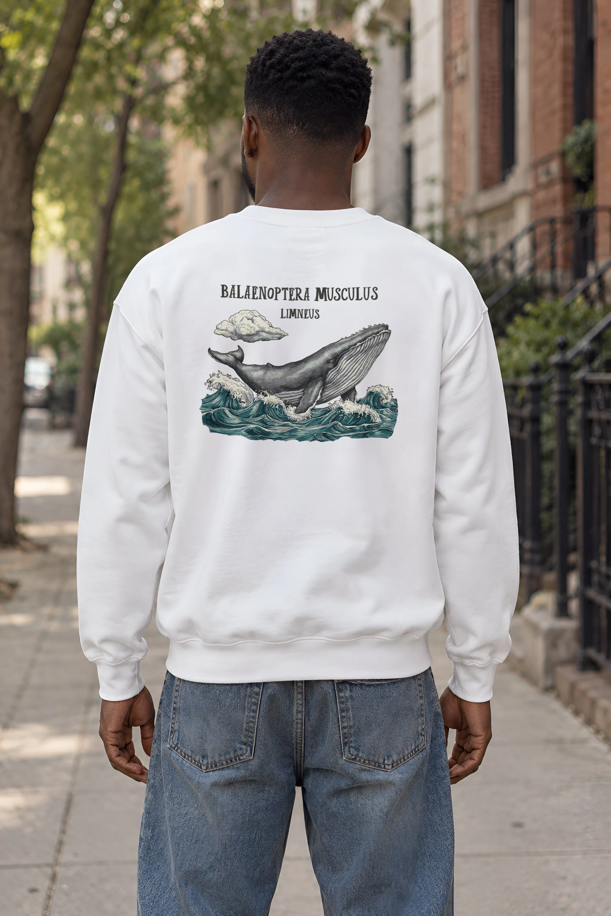 "Breaching Blue Whale" Heavy Blend Unisex Crewneck Sweatshirt