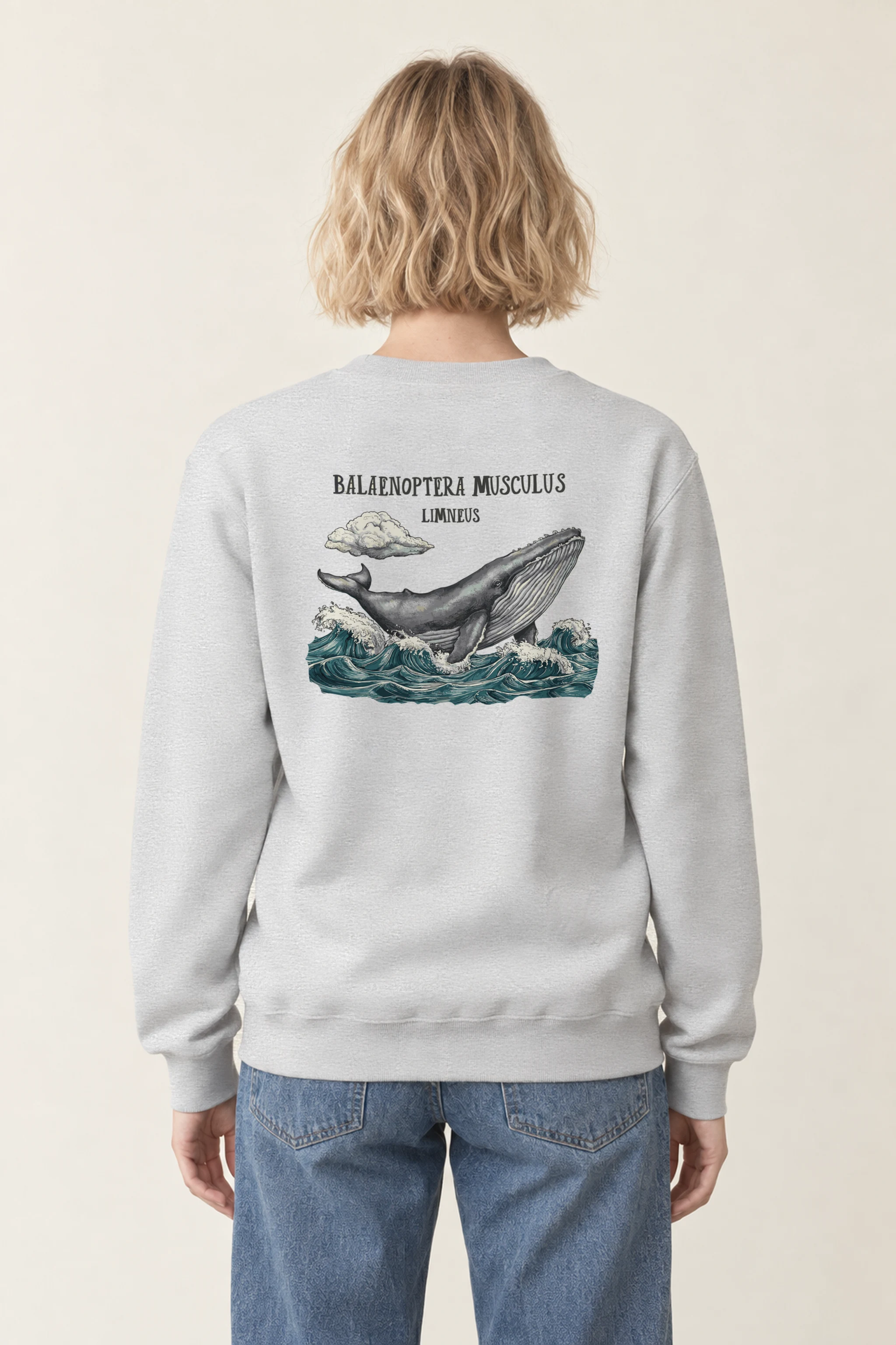"Breaching Blue Whale" Heavy Blend Unisex Crewneck Sweatshirt