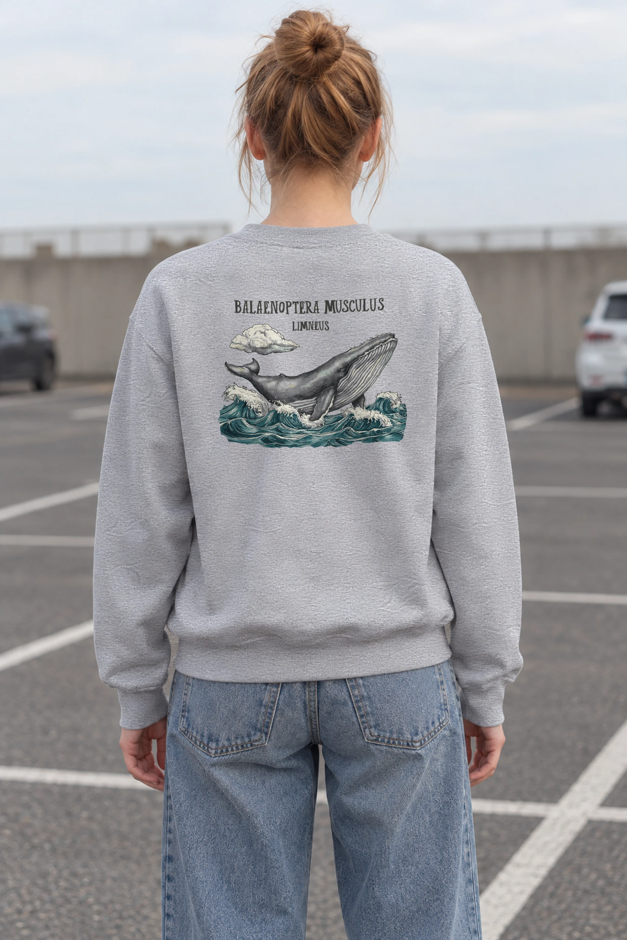"Breaching Blue Whale" Heavy Blend Unisex Crewneck Sweatshirt