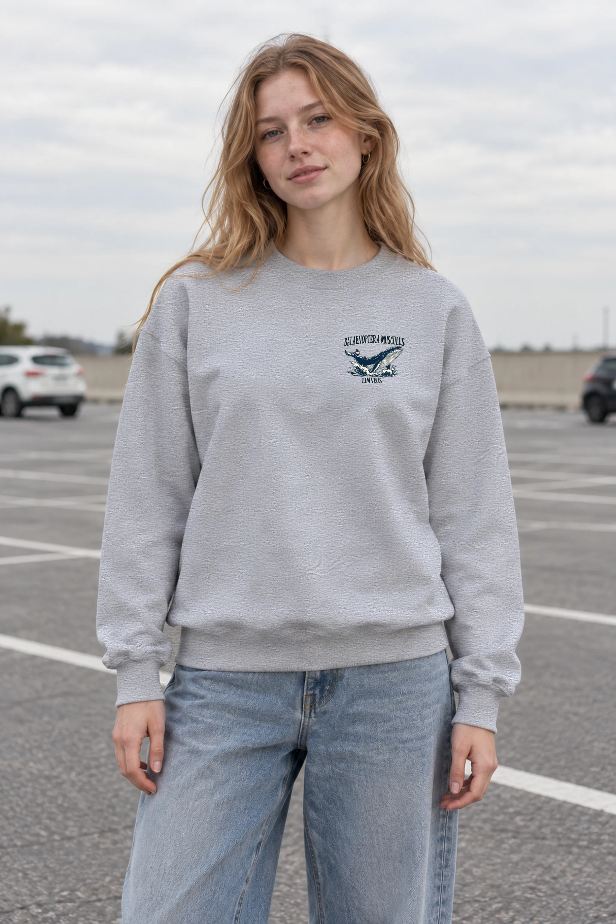 "Breaching Blue Whale" Heavy Blend Unisex Crewneck Sweatshirt