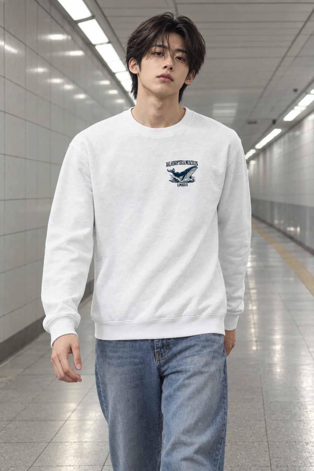 "Breaching Blue Whale" Heavy Blend Unisex Crewneck Sweatshirt