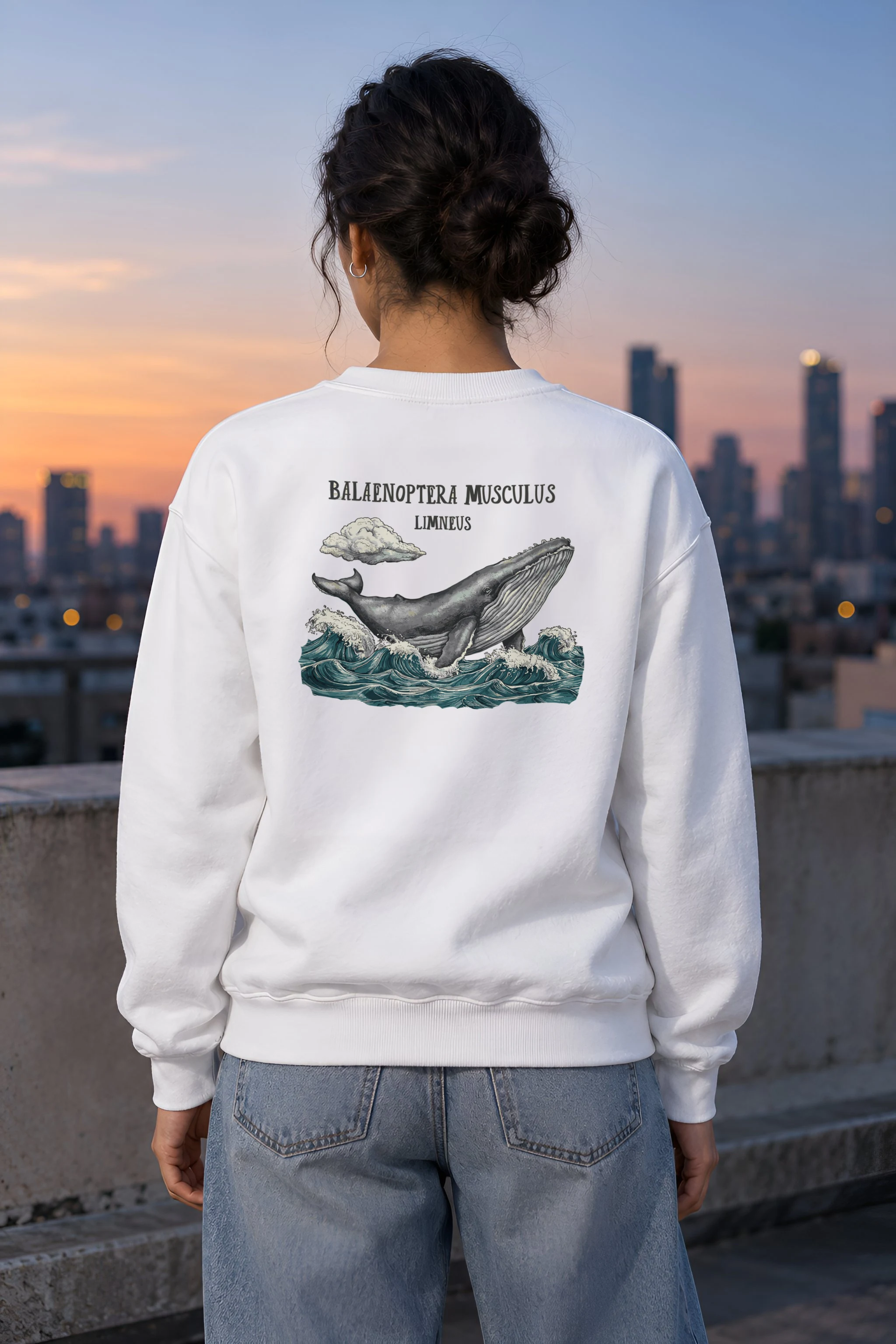 "Breaching Blue Whale" Heavy Blend Unisex Crewneck Sweatshirt