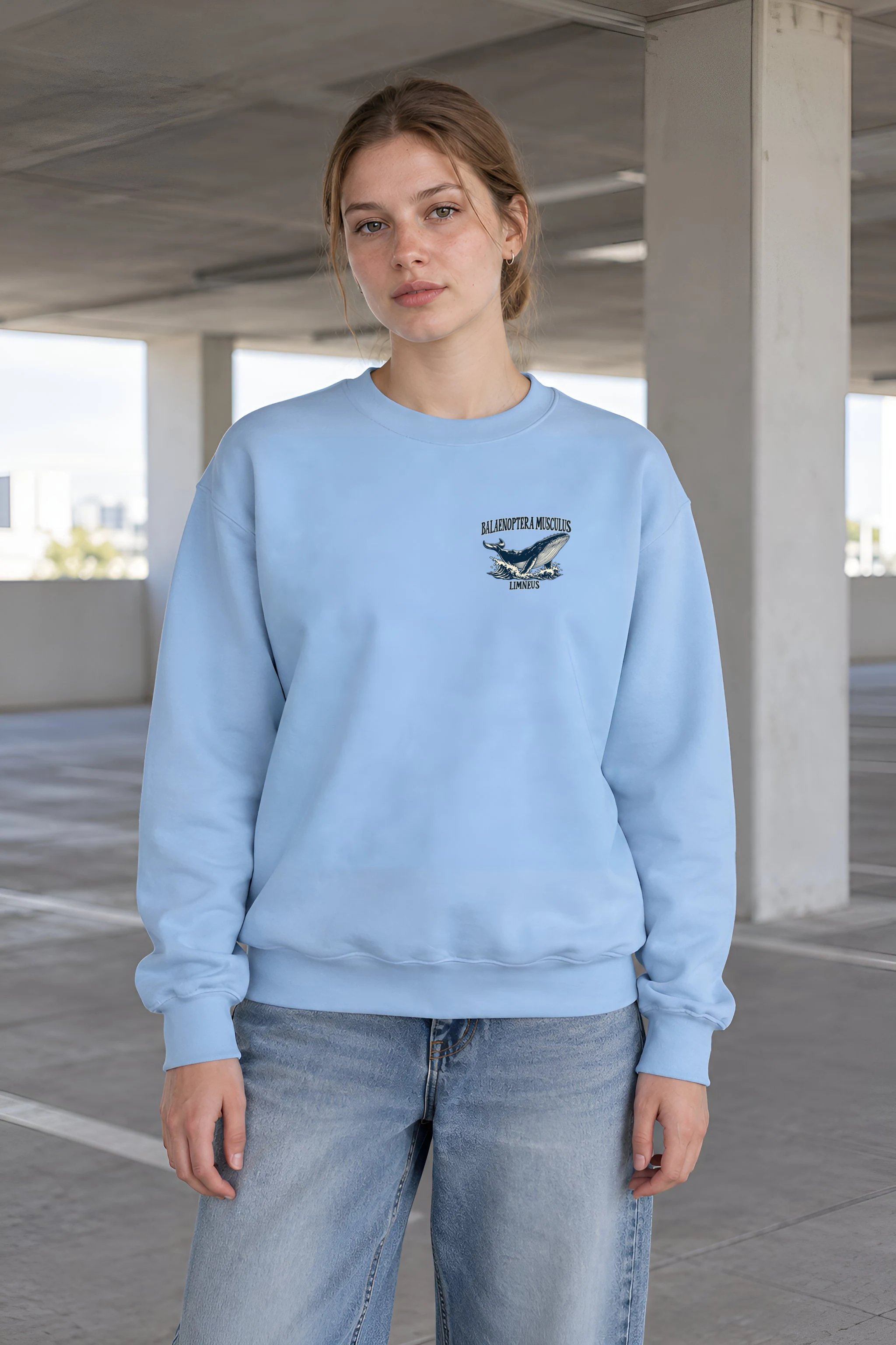 "Breaching Blue Whale" Heavy Blend Unisex Crewneck Sweatshirt