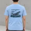 "Breaching Blue Whale" Heavyweight Unisex Crewneck T-shirt | Gildan 5000