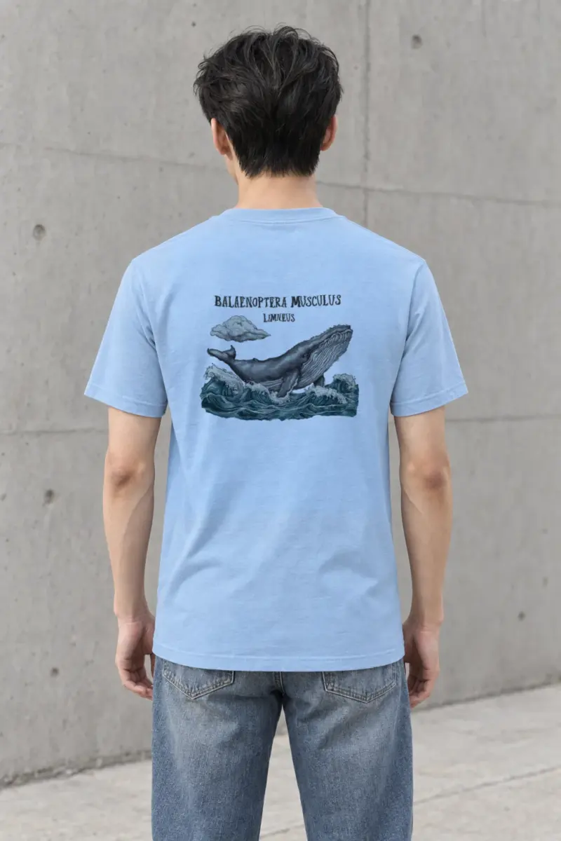 "Breaching Blue Whale" Heavyweight Unisex Crewneck T-shirt