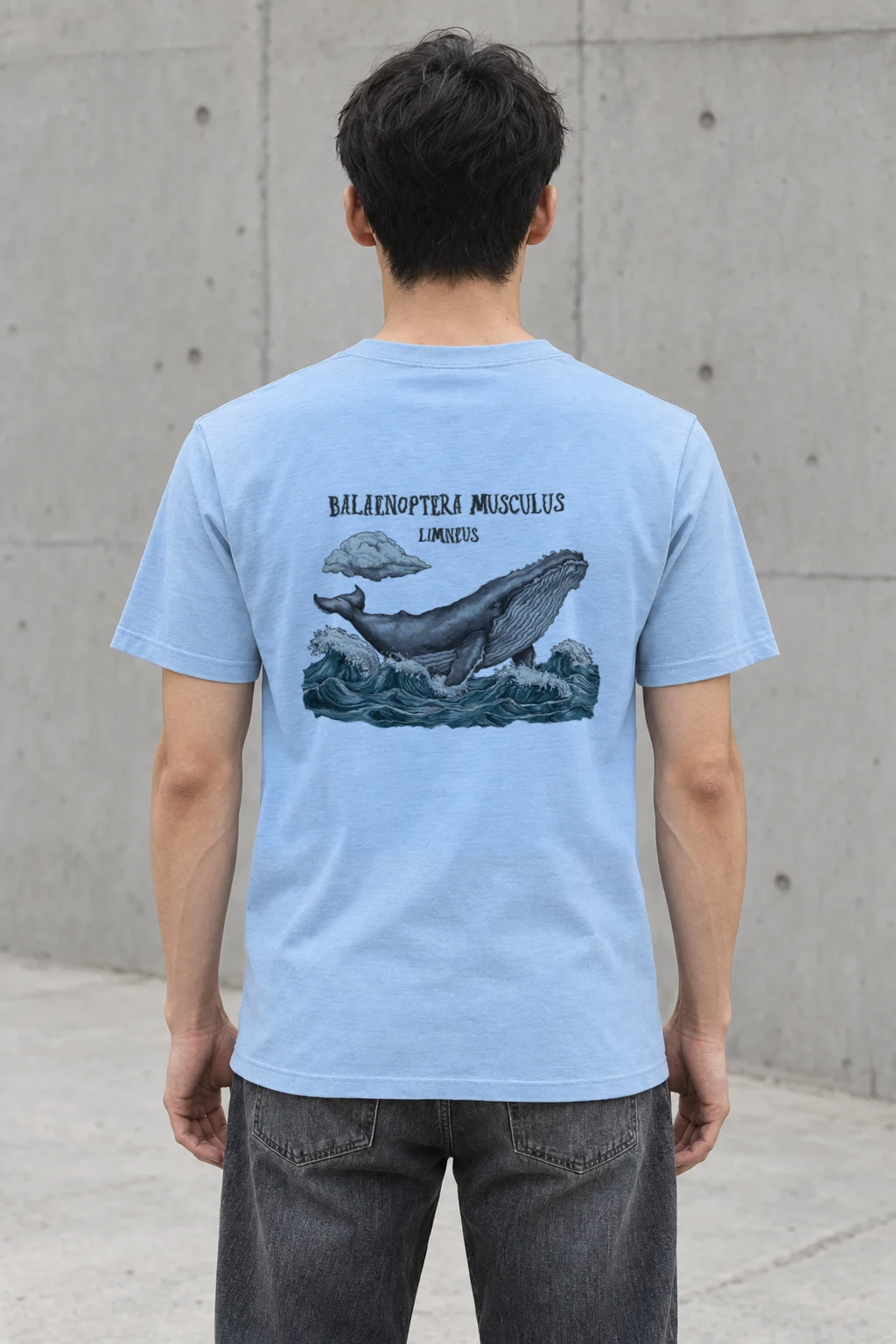 "Breaching Blue Whale" Heavyweight Unisex Crewneck T-shirt | Gildan 5000