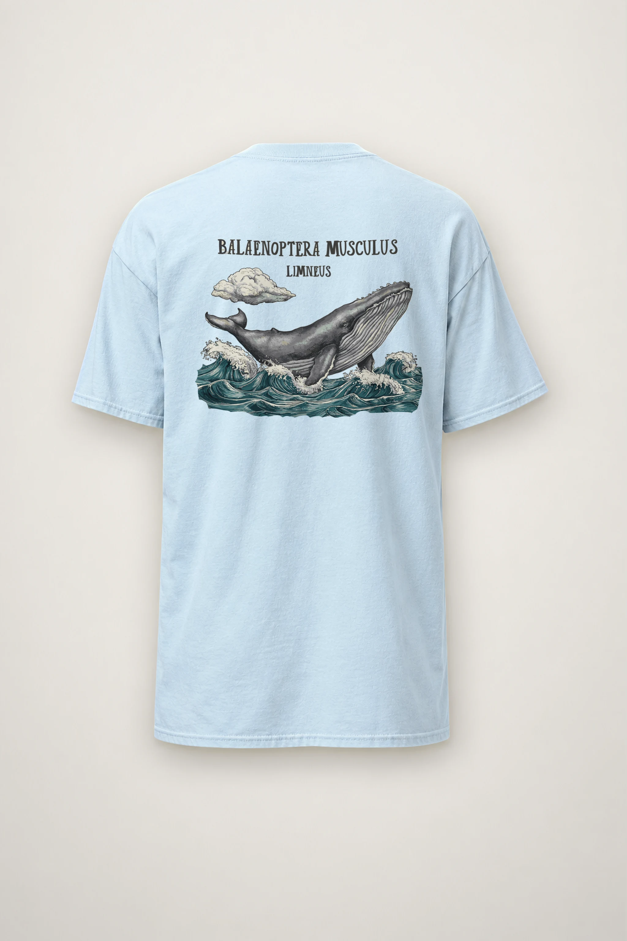 "Breaching Blue Whale" Heavyweight Unisex Crewneck T-shirt