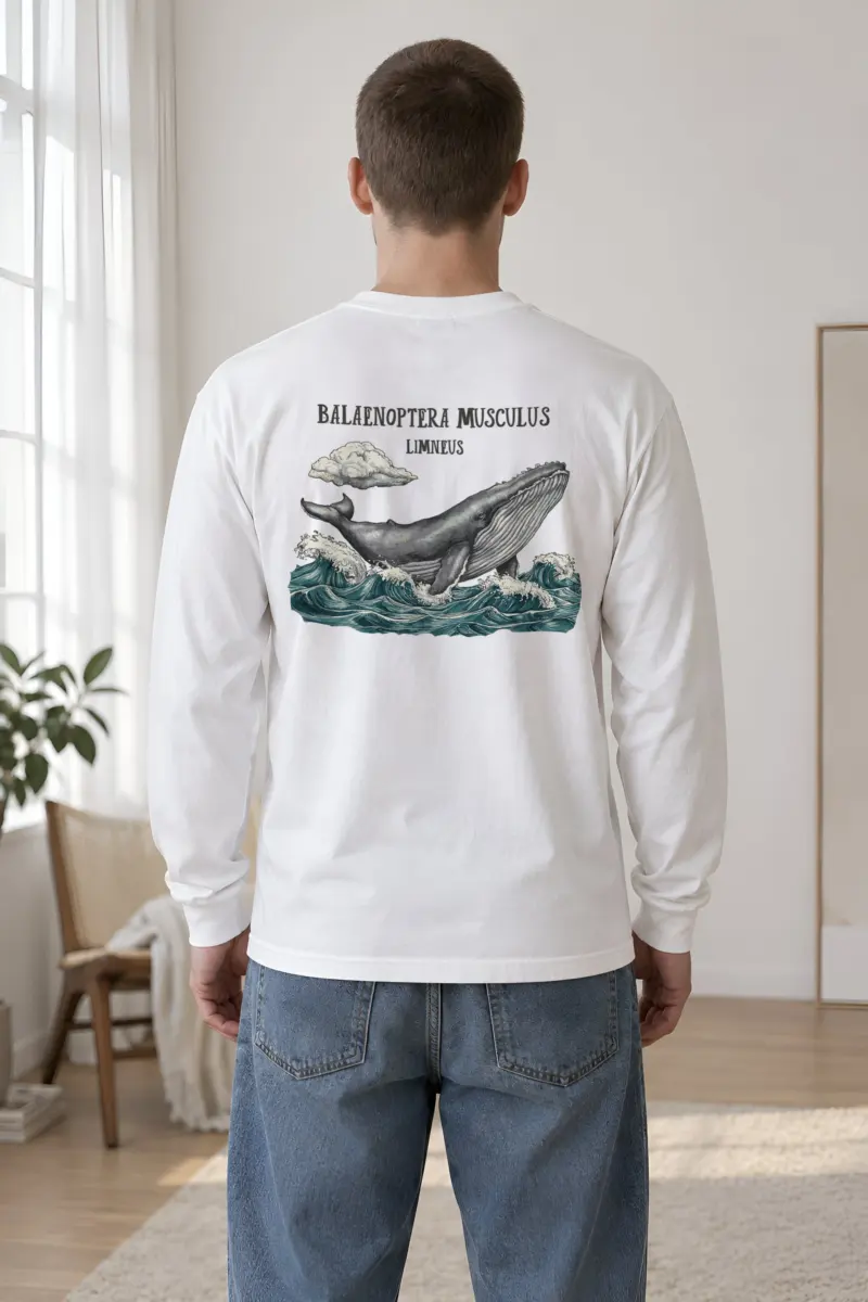 "Breaching Blue Whale" Unisex Longsleeve T-shirt